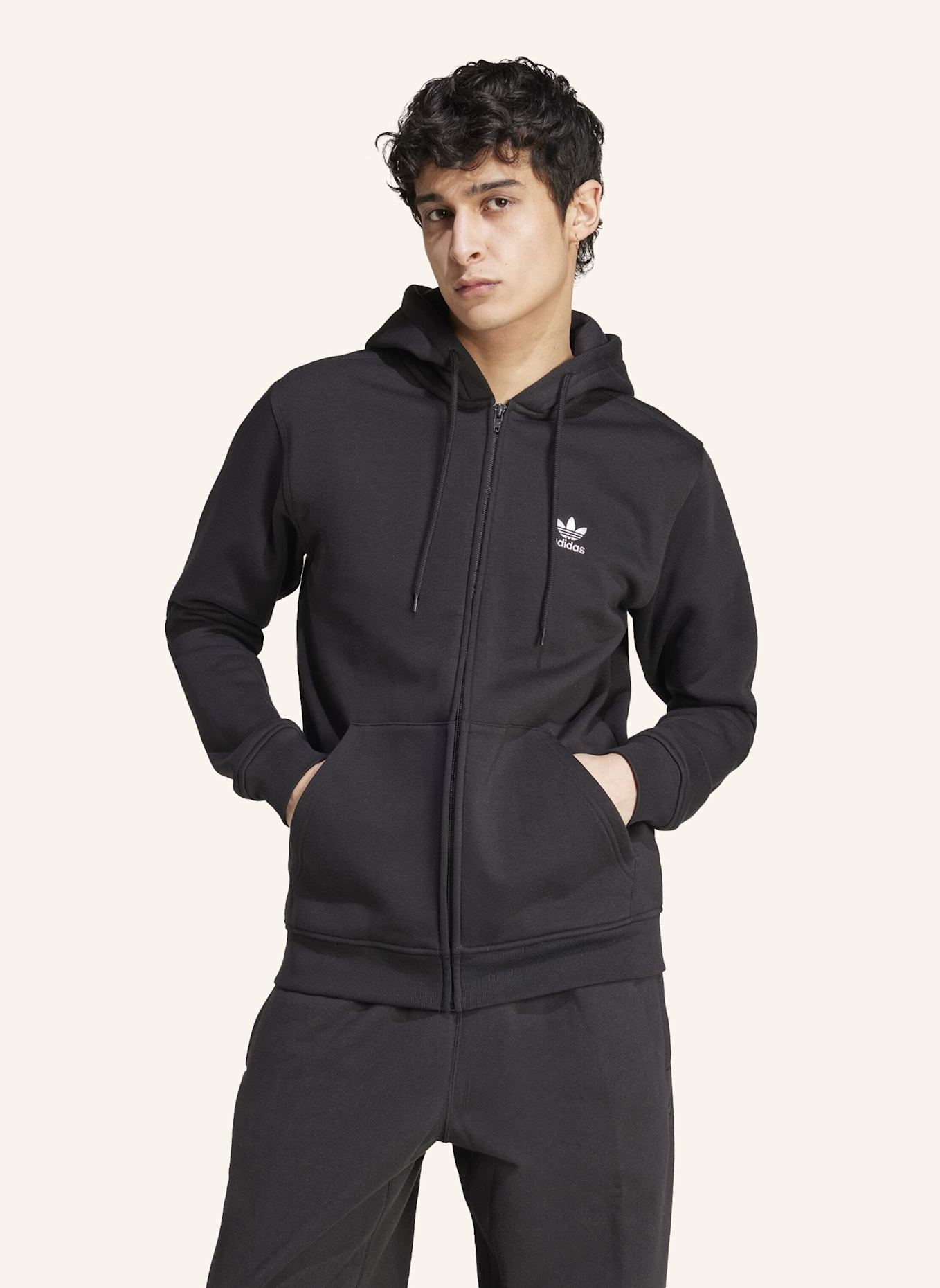 adidas Originals TREFOIL ESSENTIALS KAPUZENJACKE: SCHWARZ