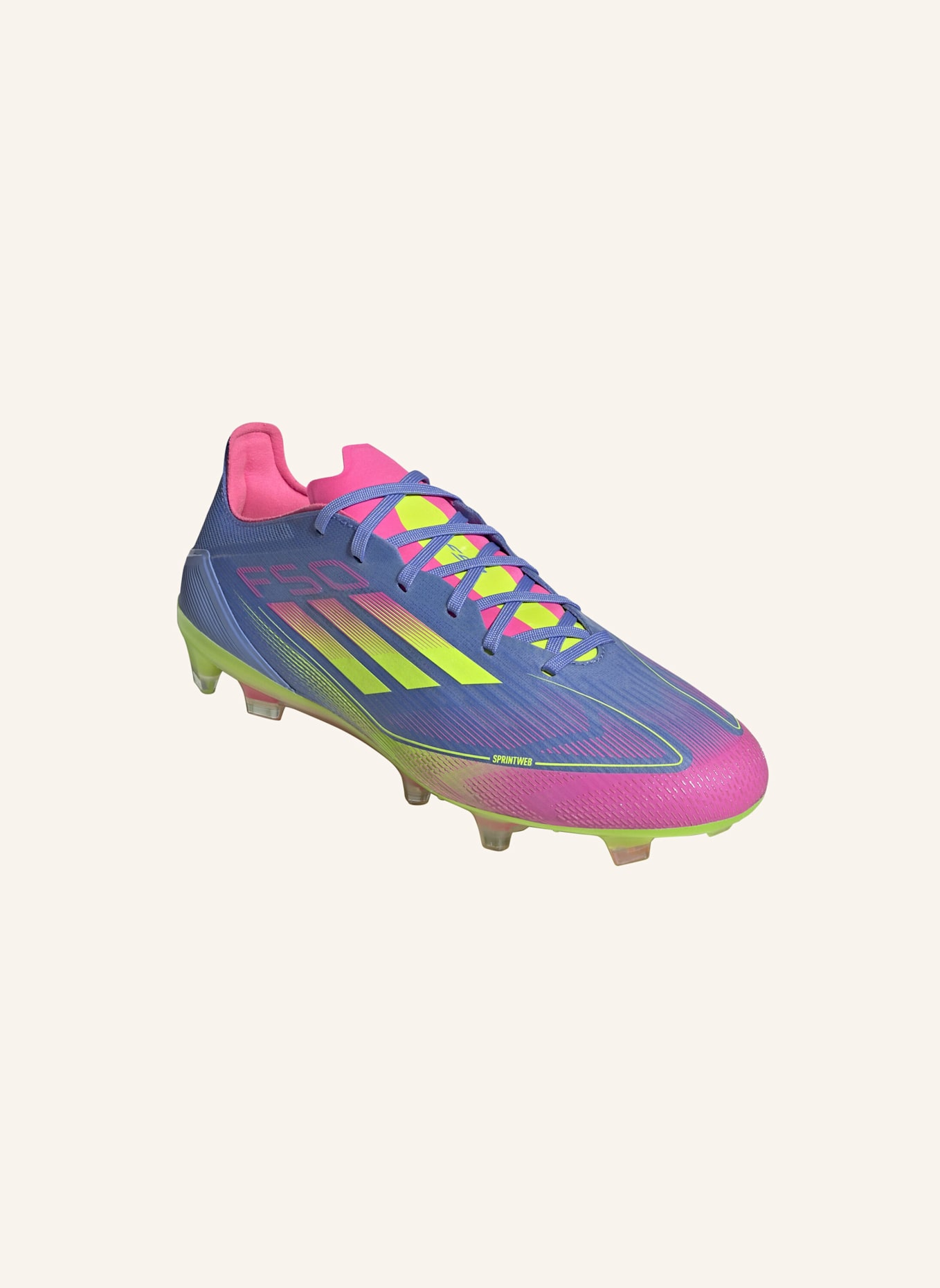 adidas F50 PRO FG FUSSBALLSCHUH: BLAU/ GELB/ ROSA