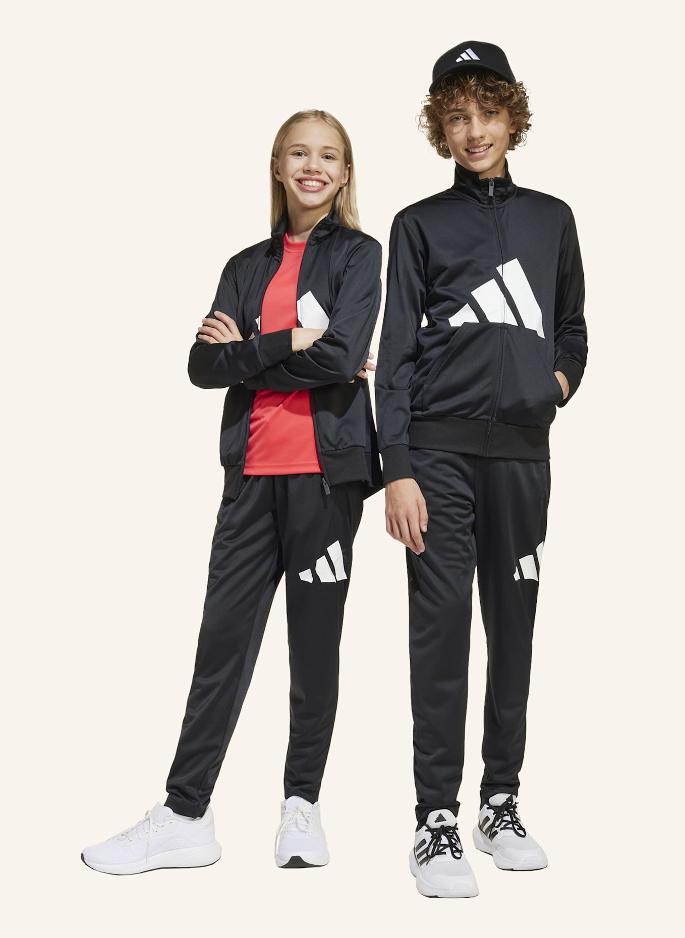 adidas ESSENTIALS CLIMACOOL KIDS TRAININGSANZUG: SCHWARZ/ WEISS