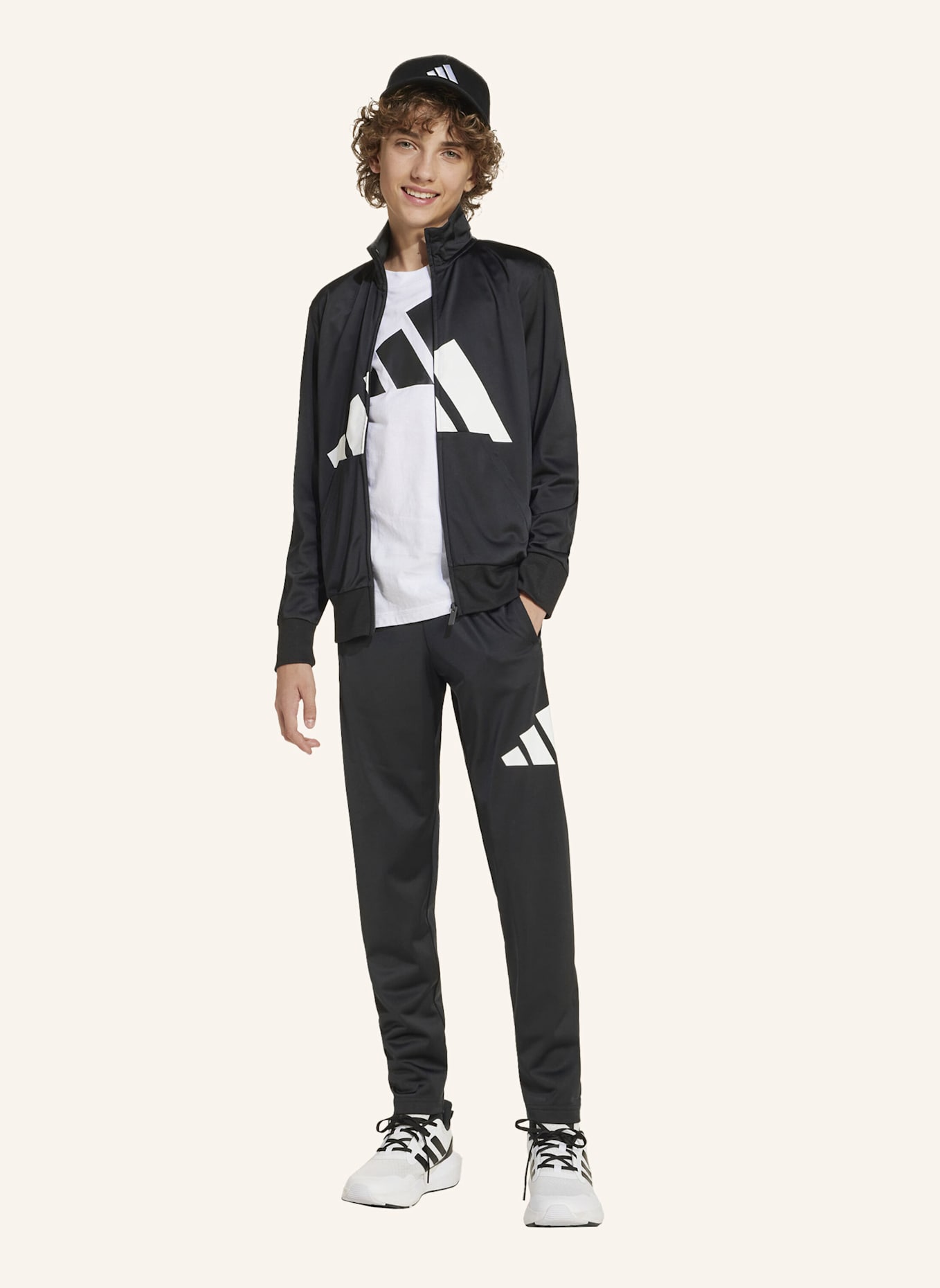 adidas ESSENTIALS CLIMACOOL KIDS TRAININGSANZUG: SCHWARZ/ WEISS