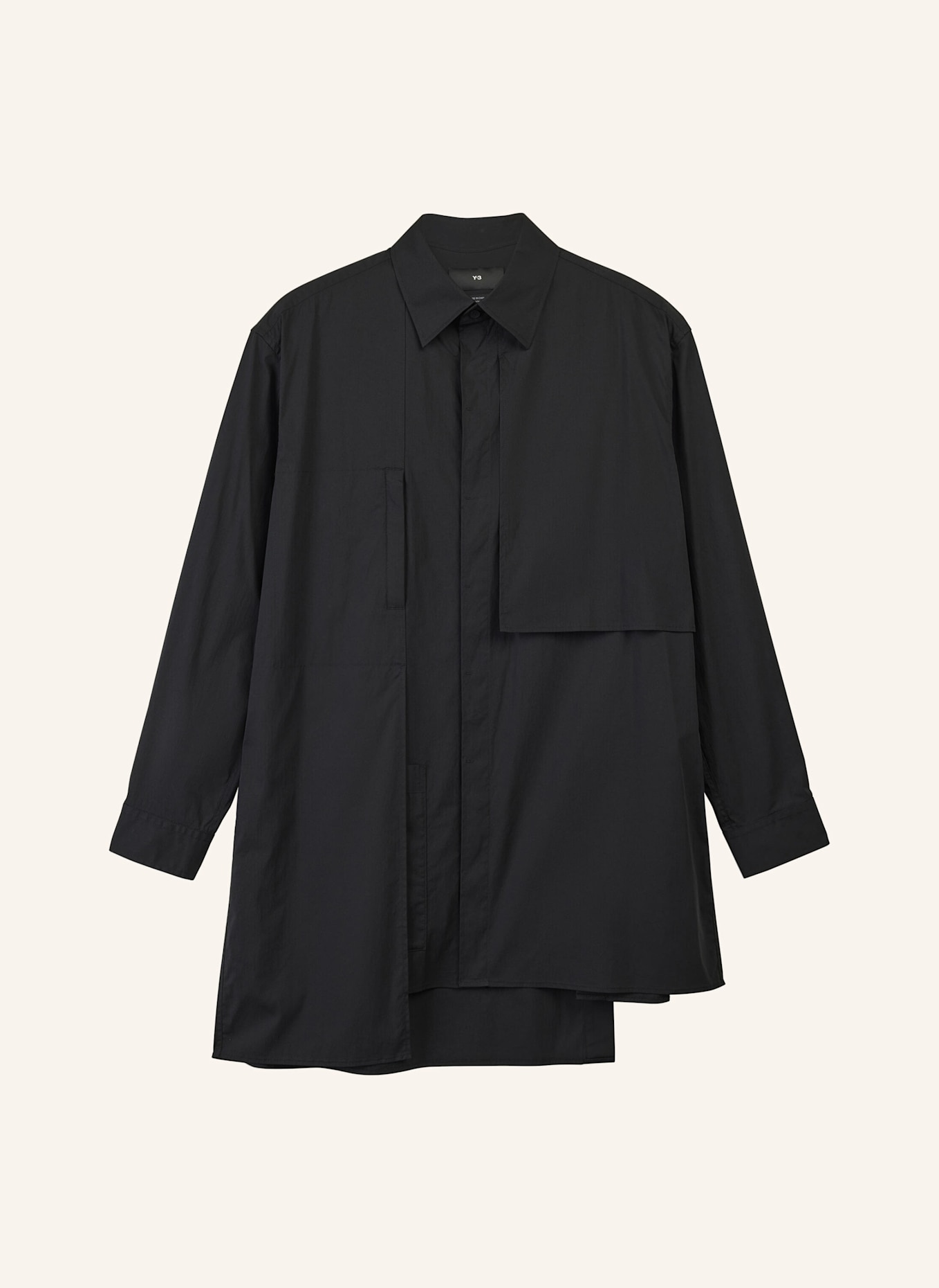 Y-3 Y-3 SPORTY BAUMWOLLHEMD: SCHWARZ