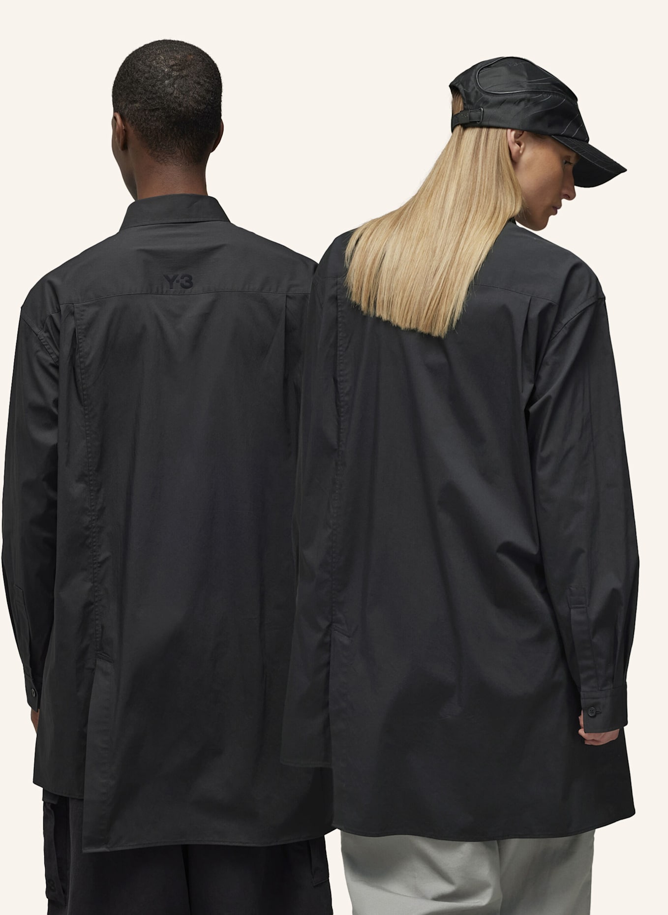 Y-3 Y-3 SPORTY BAUMWOLLHEMD: SCHWARZ