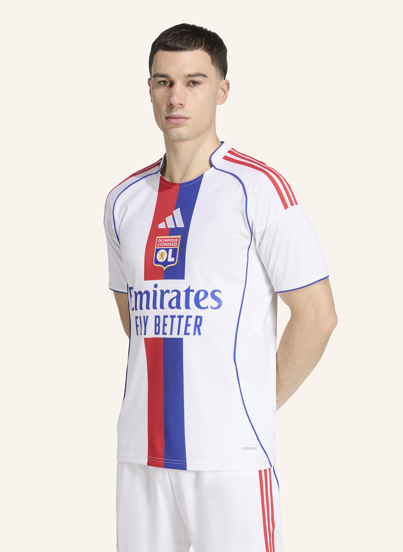 adidas OLYMPIQUE LYONNAIS 25/26 HEIMTRIKOT: WEISS