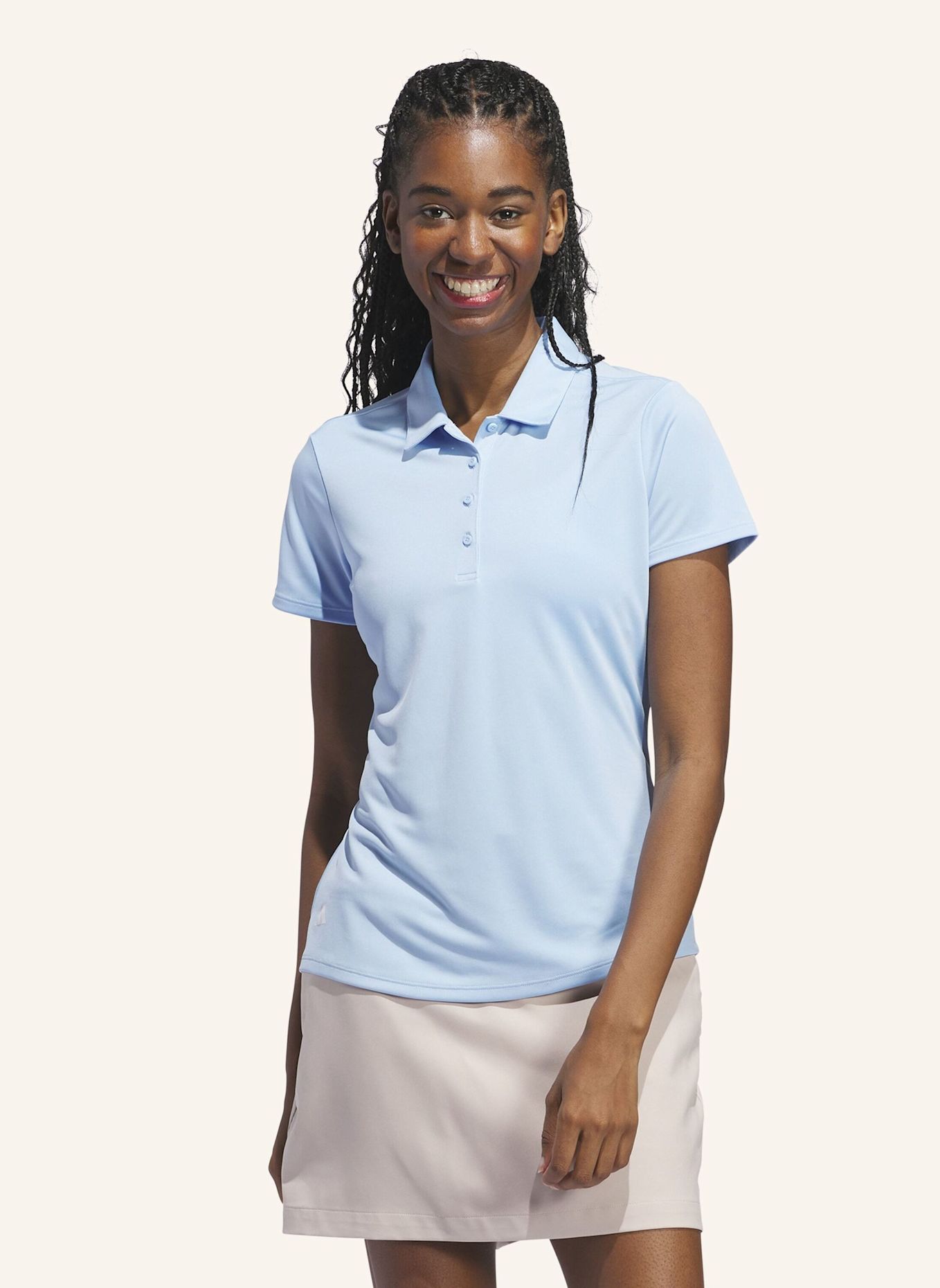 adidas SOLID PERFORMANCE SHORT SLEEVE POLOSHIRT FÜR DAMEN: BLAU
