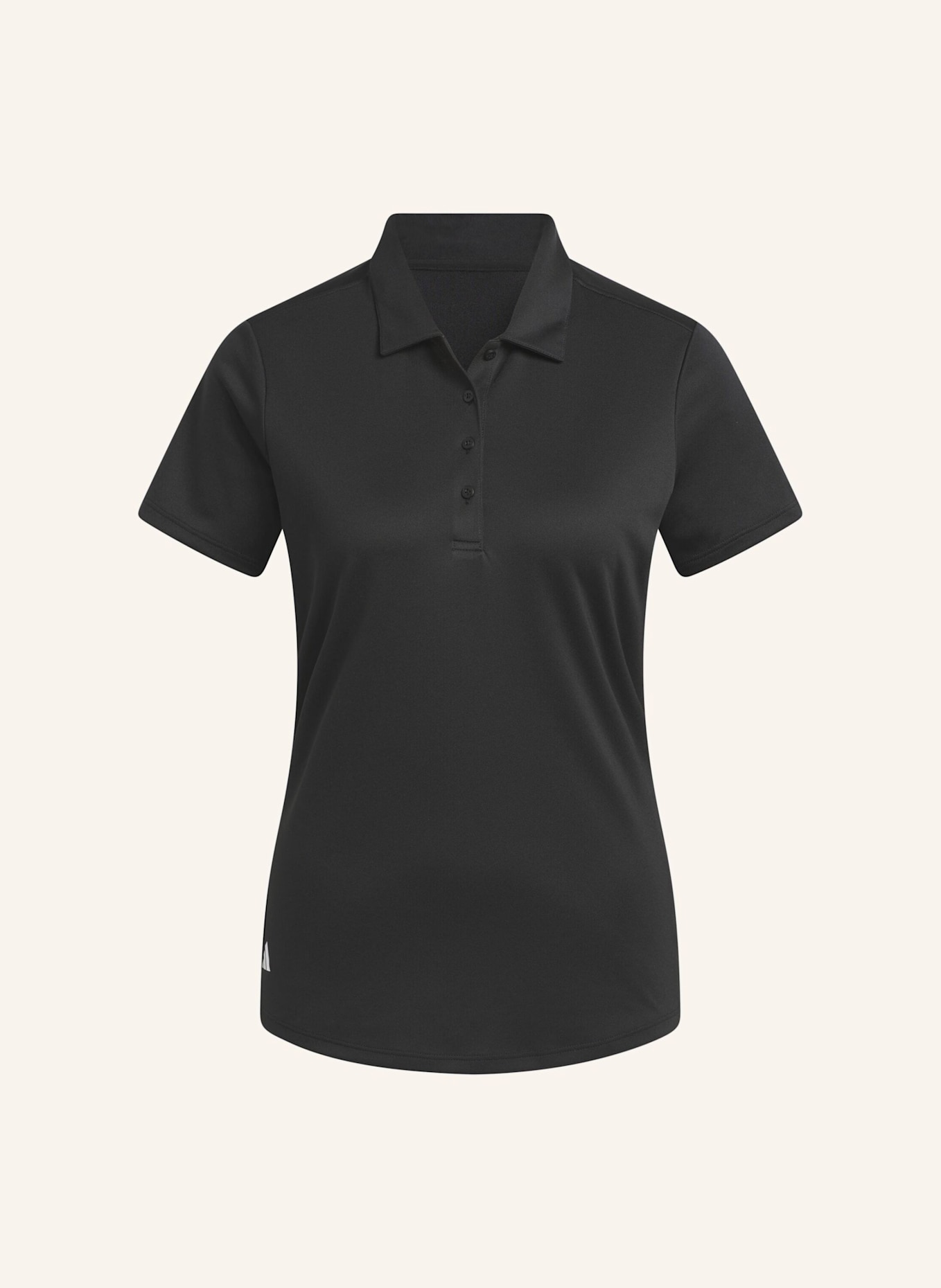 adidas SOLID PERFORMANCE SHORT SLEEVE POLOSHIRT FÜR DAMEN: SCHWARZ
