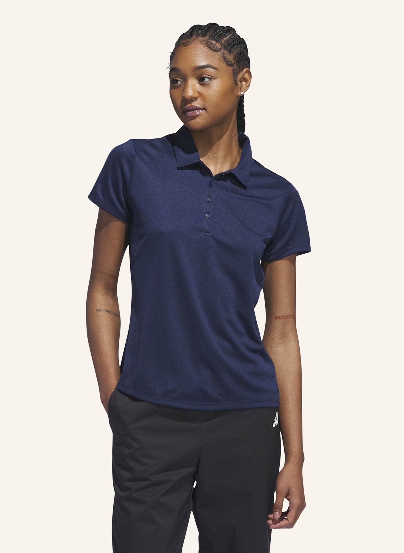 adidas SOLID PERFORMANCE SHORT SLEEVE POLOSHIRT FÜR DAMEN: BLAU