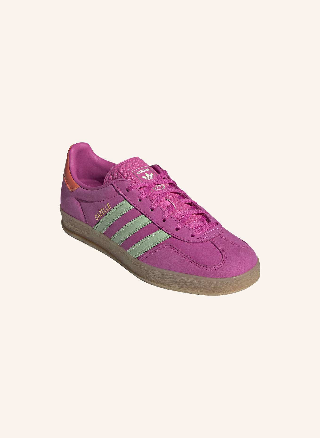 adidas Originals GAZELLE INDOOR SCHUH: ROSA/ GRÜN/ ORANGE