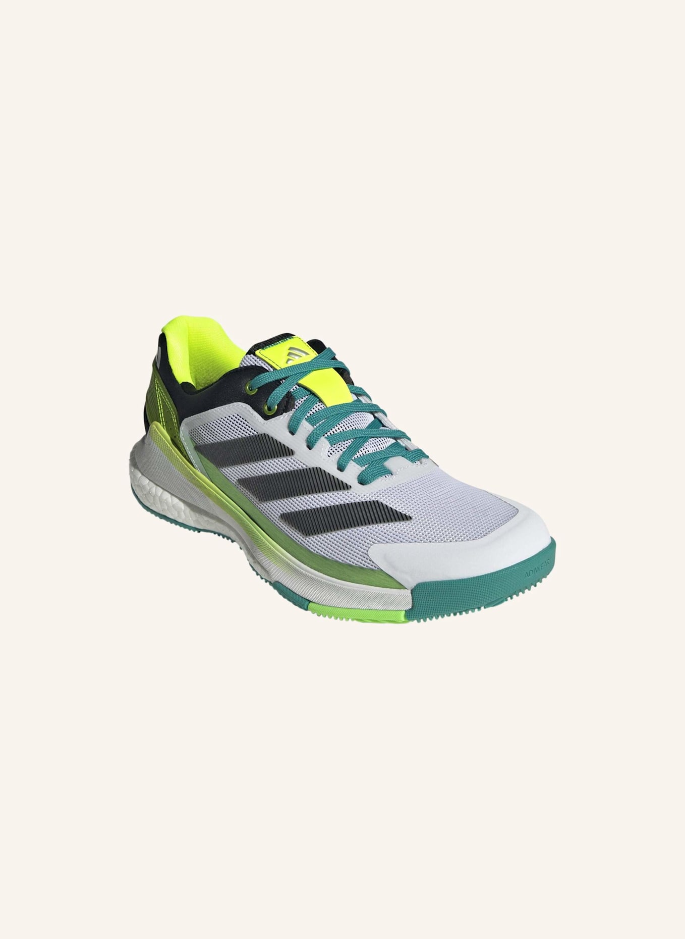 adidas CRAZYQUICK BOOST PADEL-SCHUH: WEISS/ SCHWARZ/ NEONGRÜN