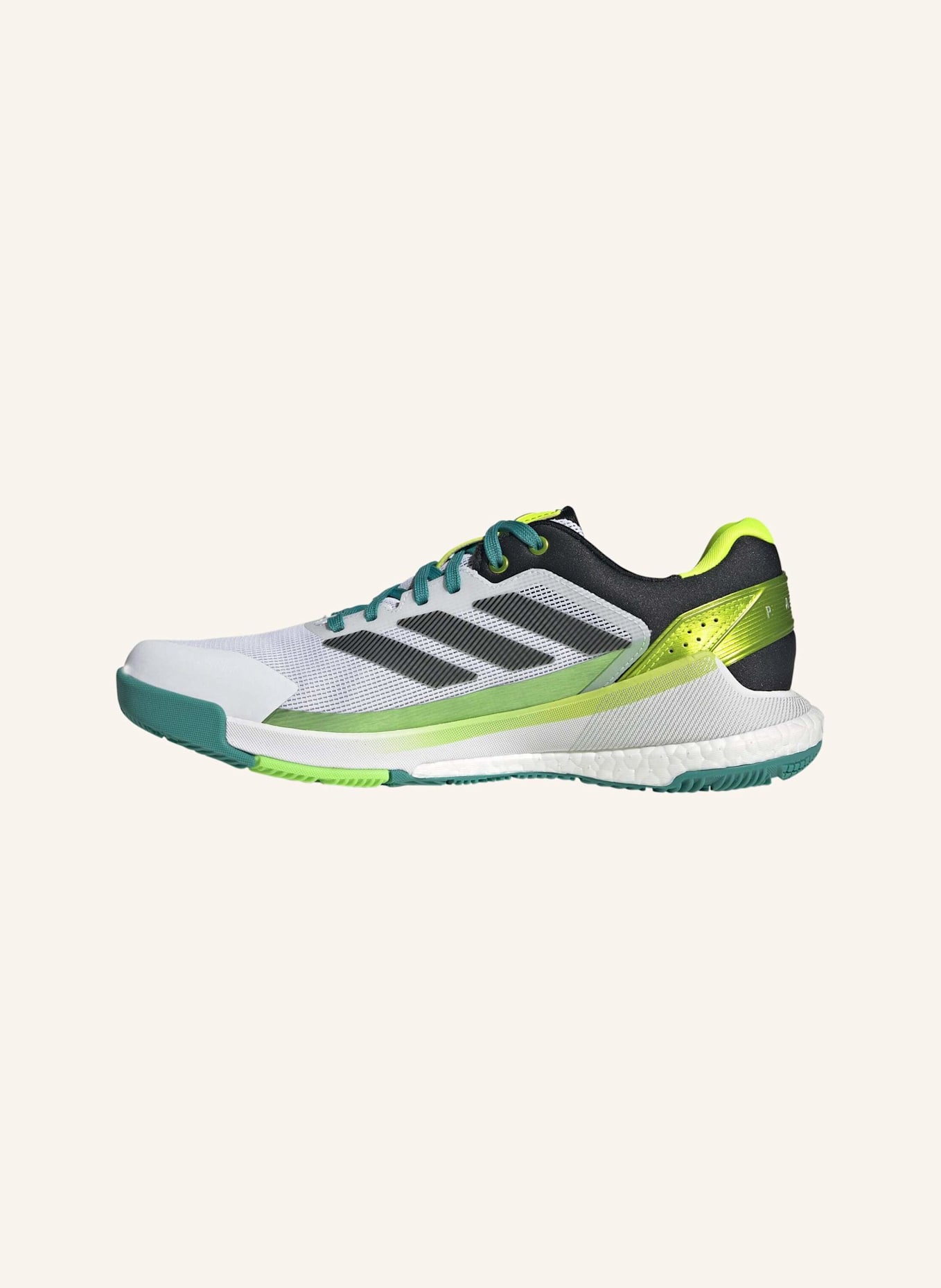 adidas CRAZYQUICK BOOST PADEL-SCHUH: WEISS/ SCHWARZ/ NEONGRÜN