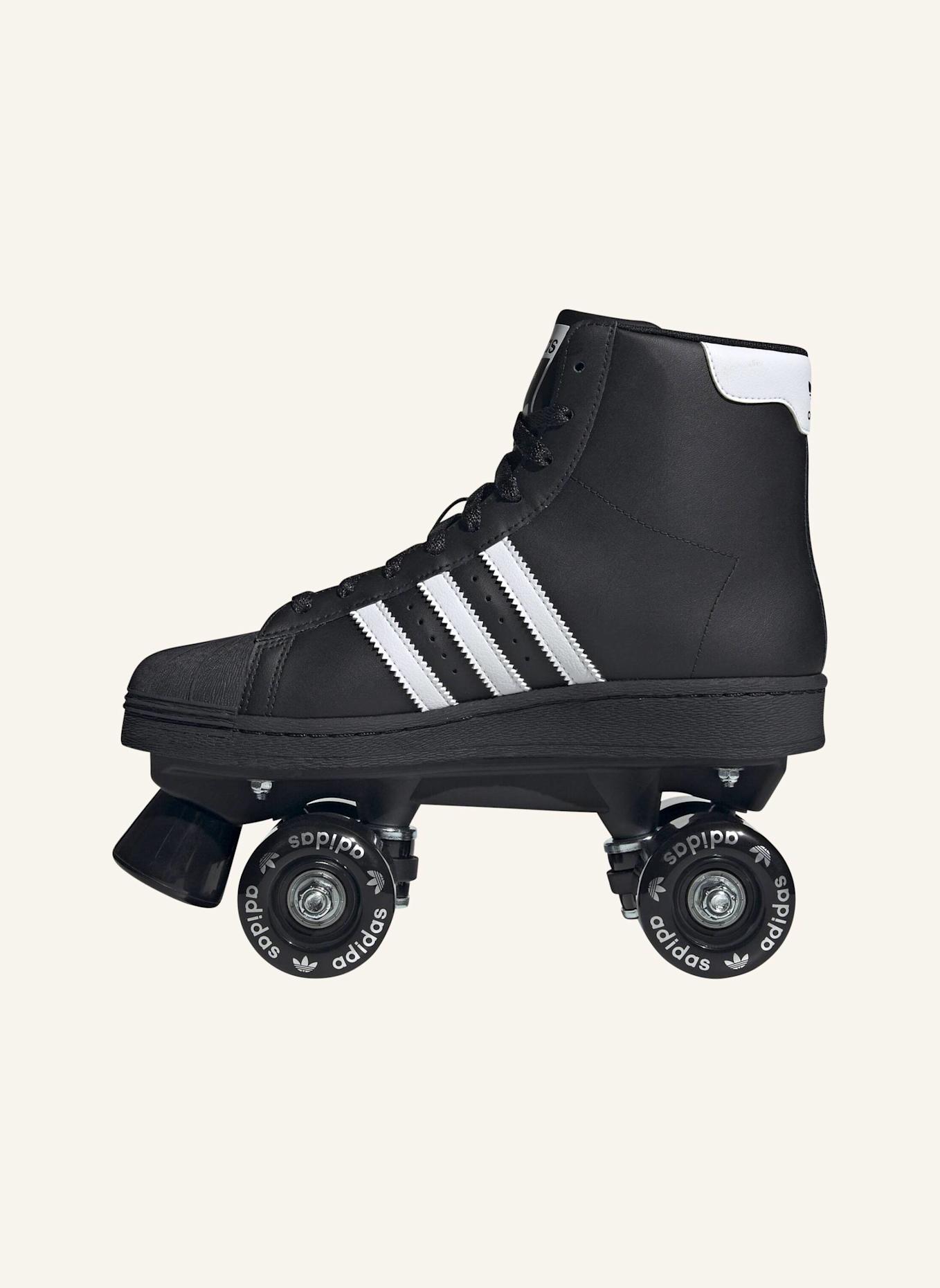 adidas Originals SUPERSTAR 82 ROLLSCHUH: SCHWARZ/ WEISS/ SILBER