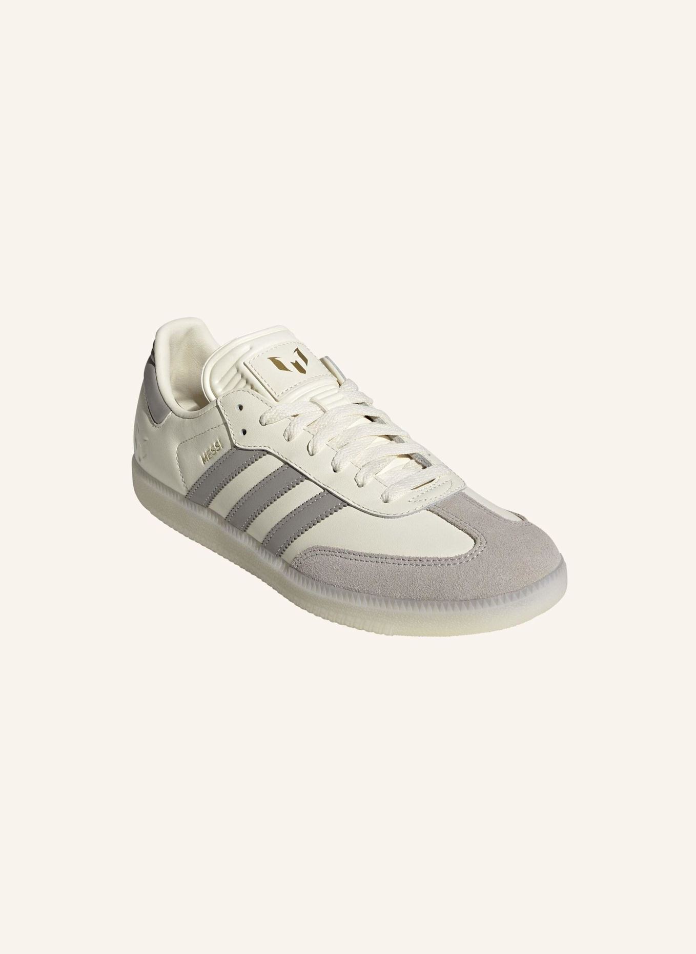 adidas SAMBA MESSI SCHUH: WEISS/ BRAUN/ GOLD