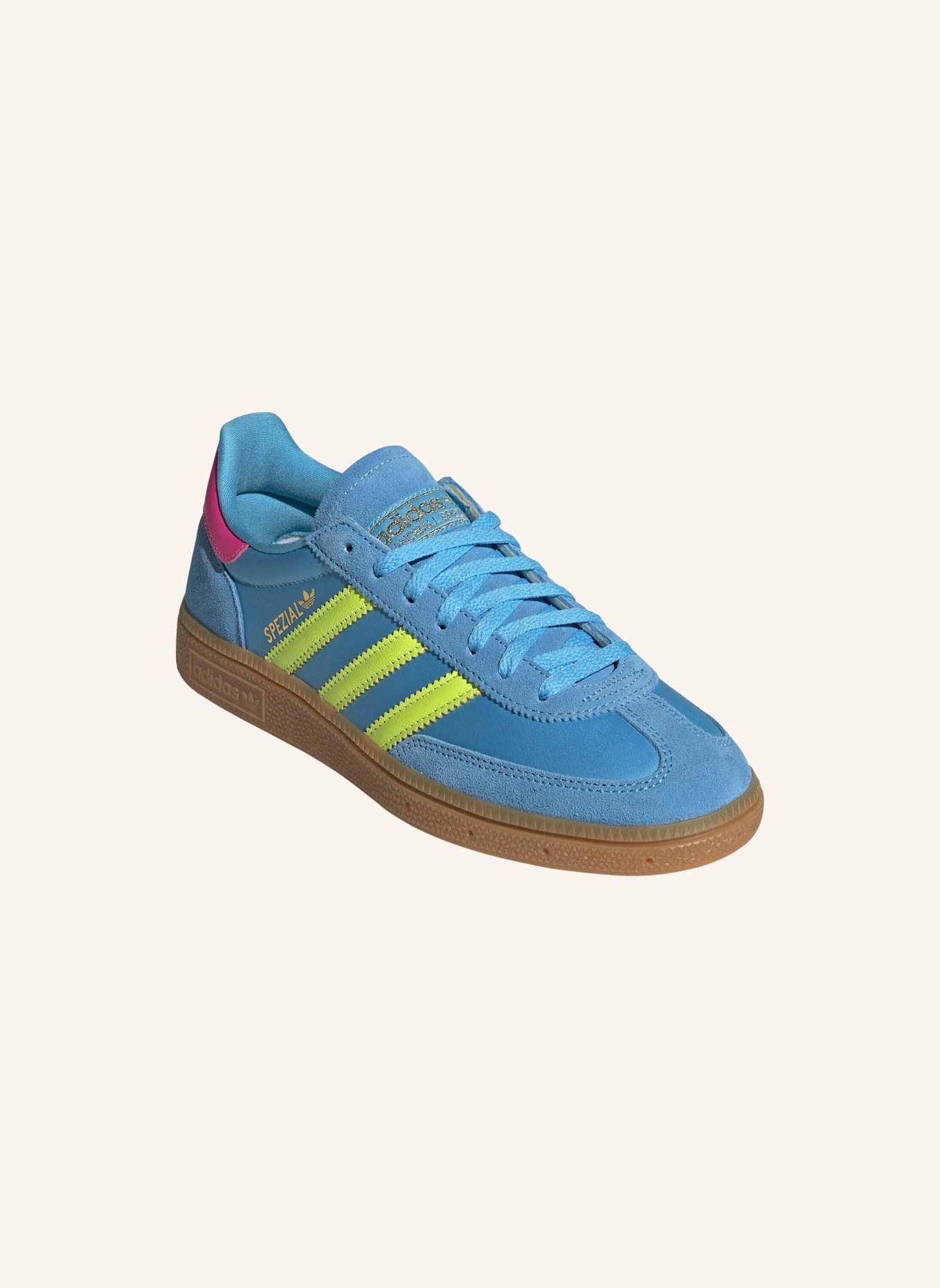 adidas Originals HANDBALL SPEZIAL SCHUH: BLAU/ GELB/ ROSA