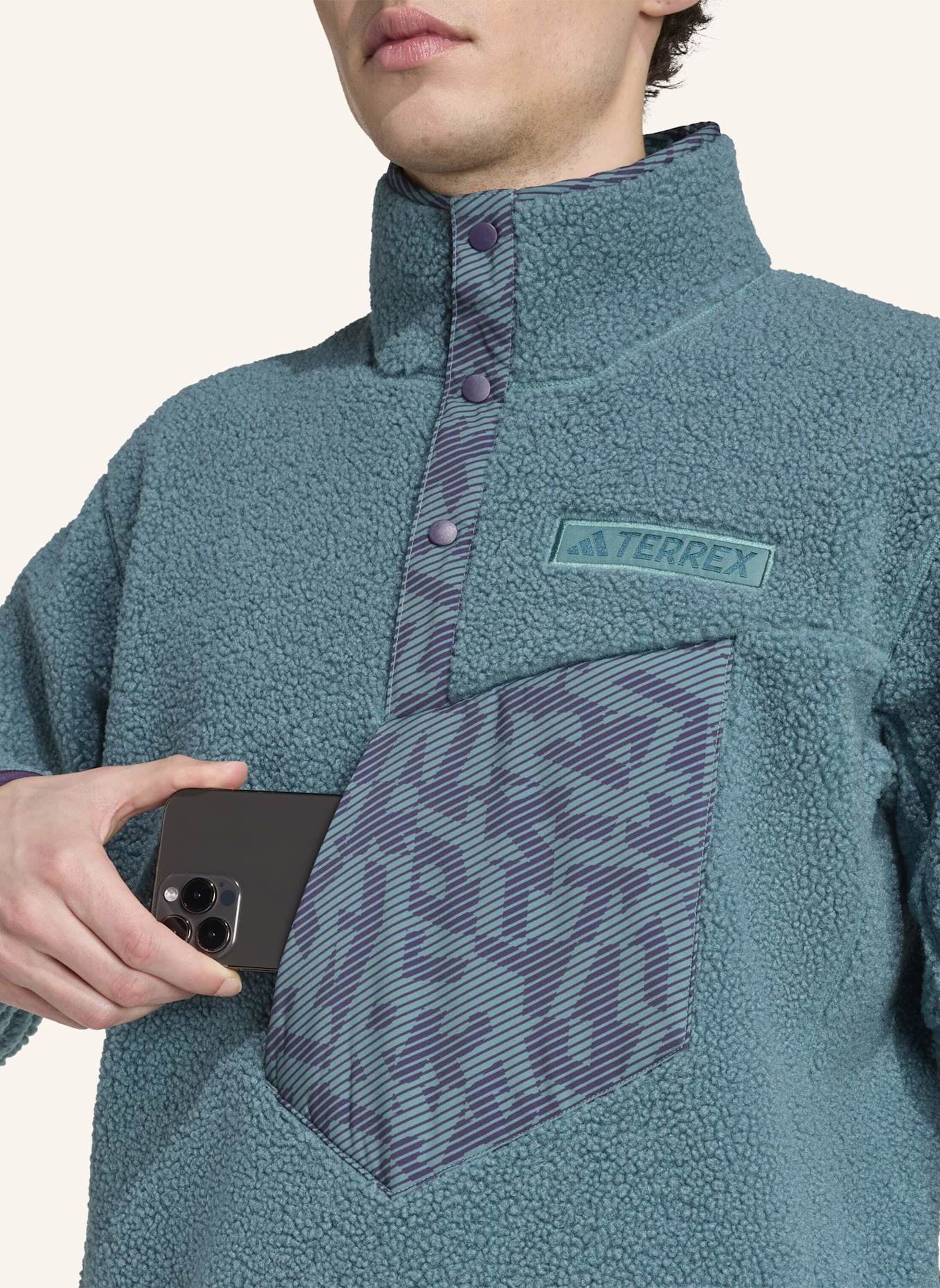 adidas TERREX TERREX XPLORIC HIGH PILE FLEECE OBERTEIL: TÜRKIS