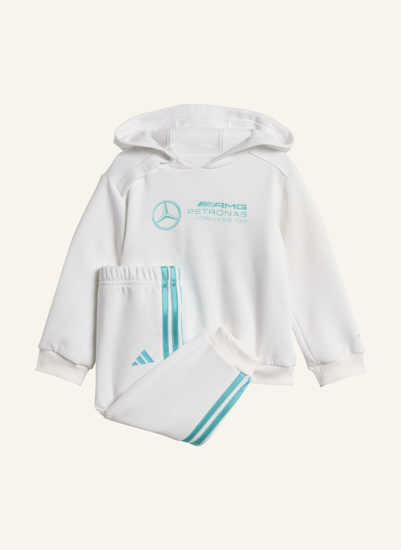 adidas MERCEDES - AMG PETRONAS FORMULA ONE TEAM DNA BABY LONG SLEEVE JOGGINGANZUG: WEISS/ GRÜN