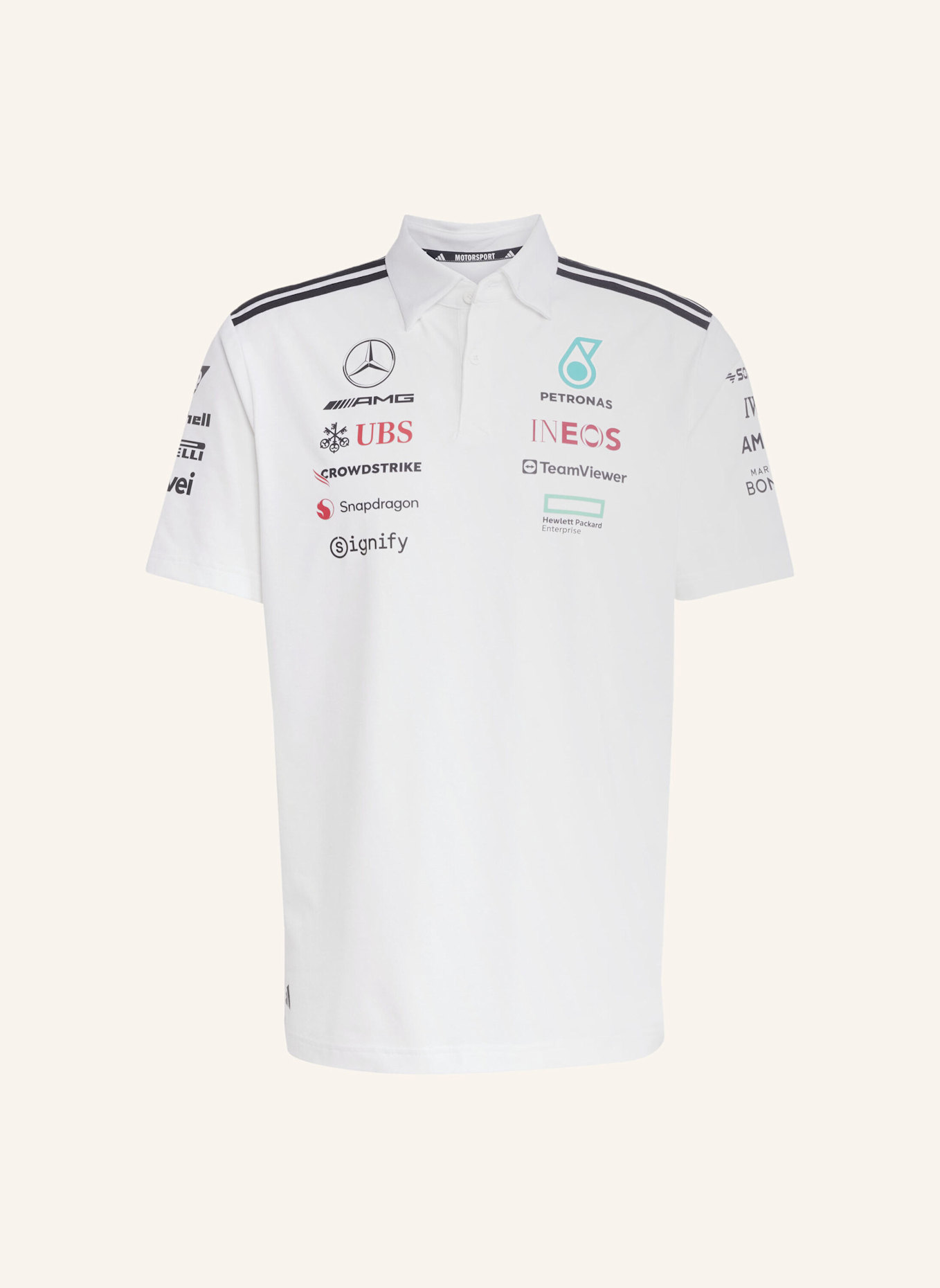 adidas MERCEDES - AMG PETRONAS FORMULA ONE TEAM POLOSHIRT: WEISS/ SCHWARZ