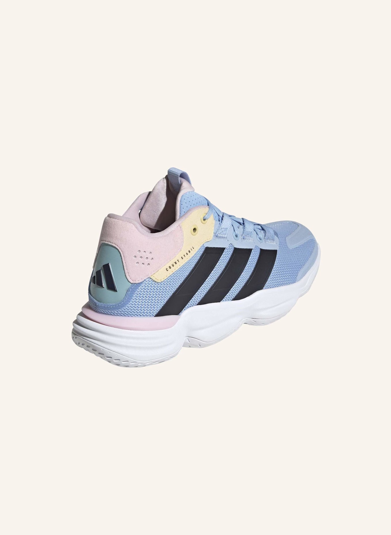 adidas COURT STABIL HALLENSCHUH: BLAU/ ORANGE