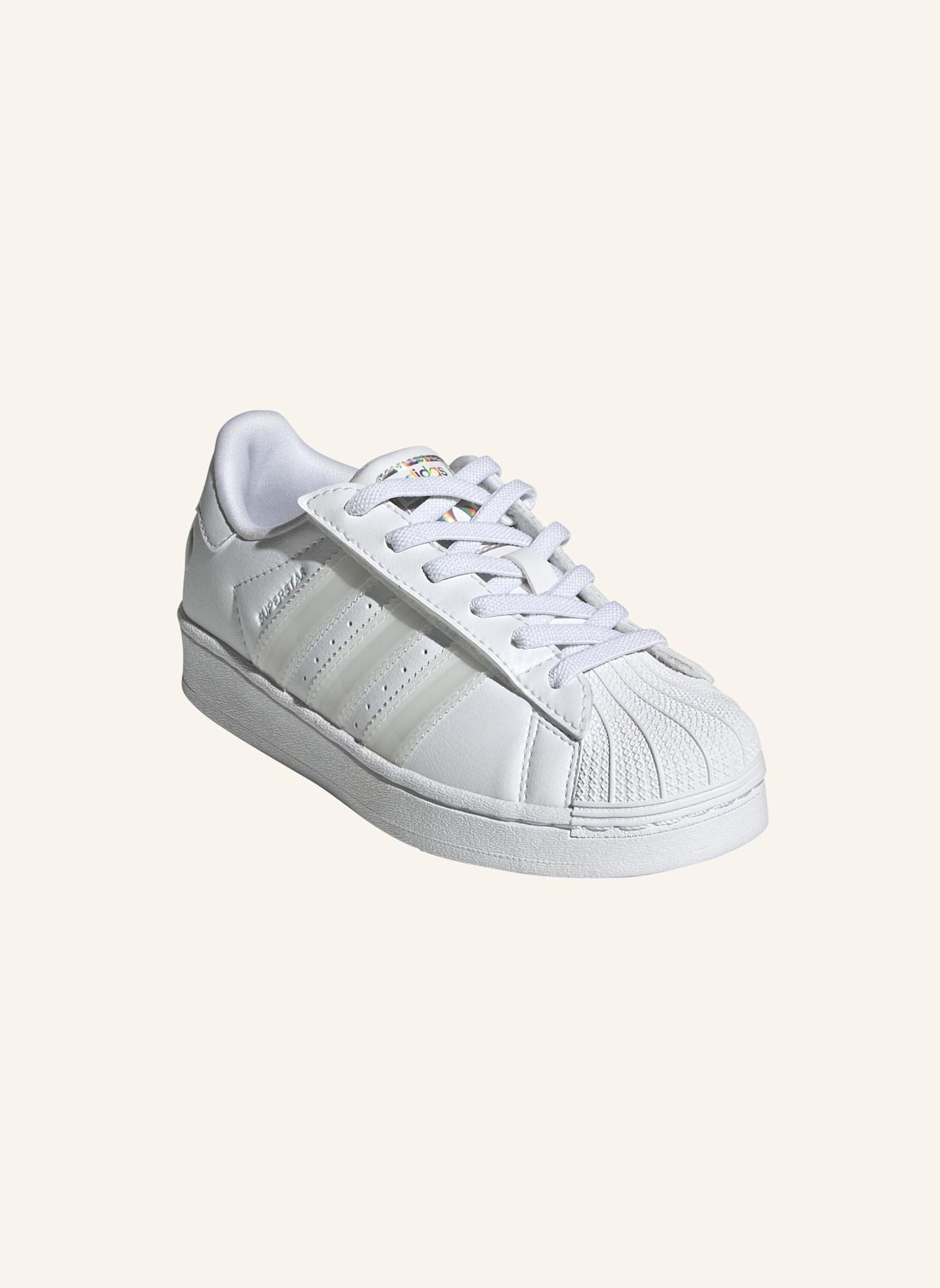 adidas Originals ADIDAS SUPERSTAR LED LIGHTS SCHUHE MIT KOMFORTVERSCHLUSS UND ELASTISCHEN SCHNÜRSENKELN FÜR KINDER: WEISS