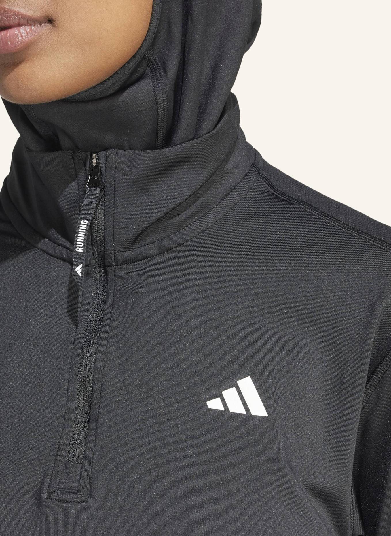 adidas OWN THE RUN HALF-ZIP OBERTEIL: SCHWARZ