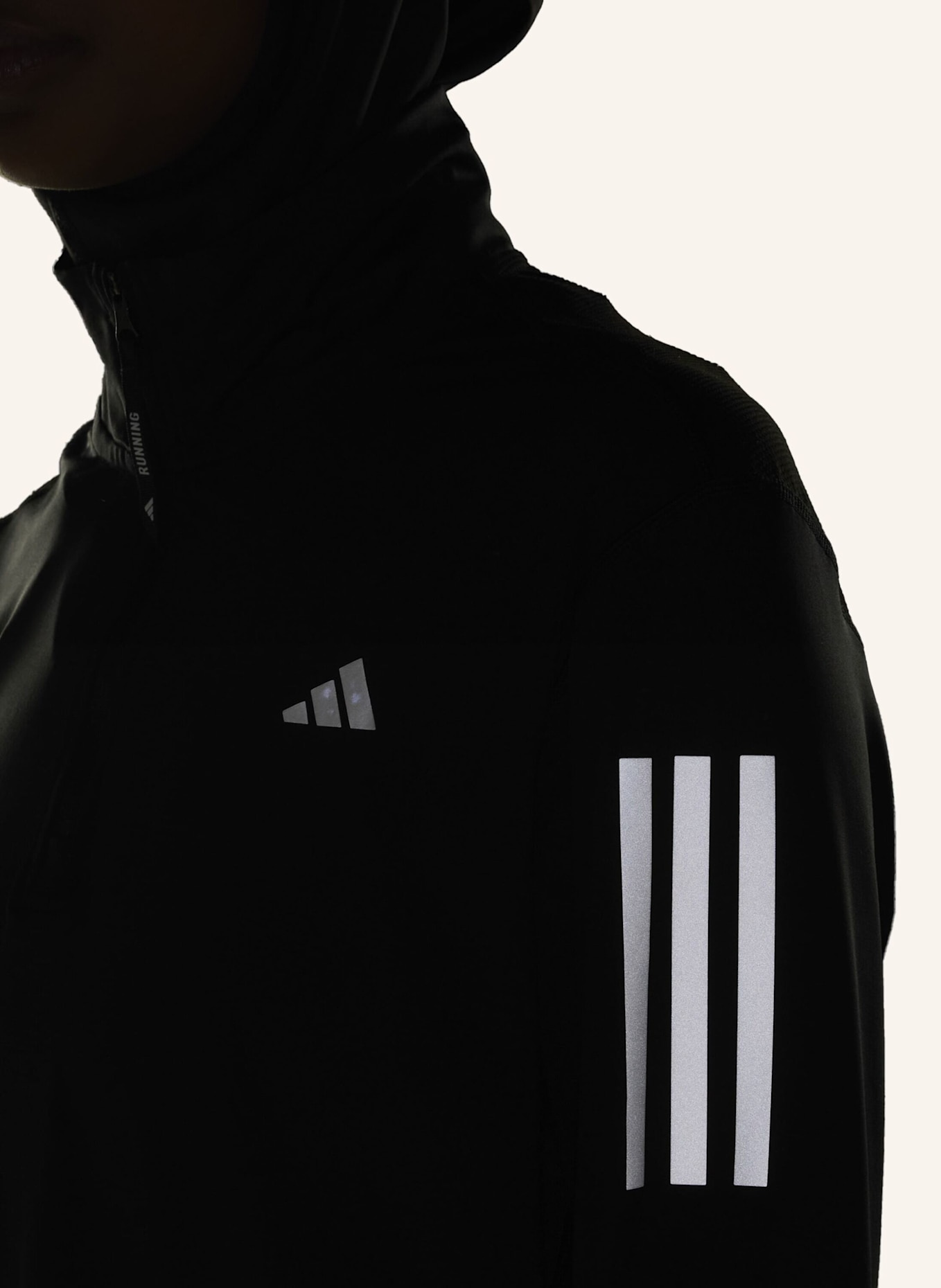 adidas OWN THE RUN HALF-ZIP OBERTEIL: SCHWARZ
