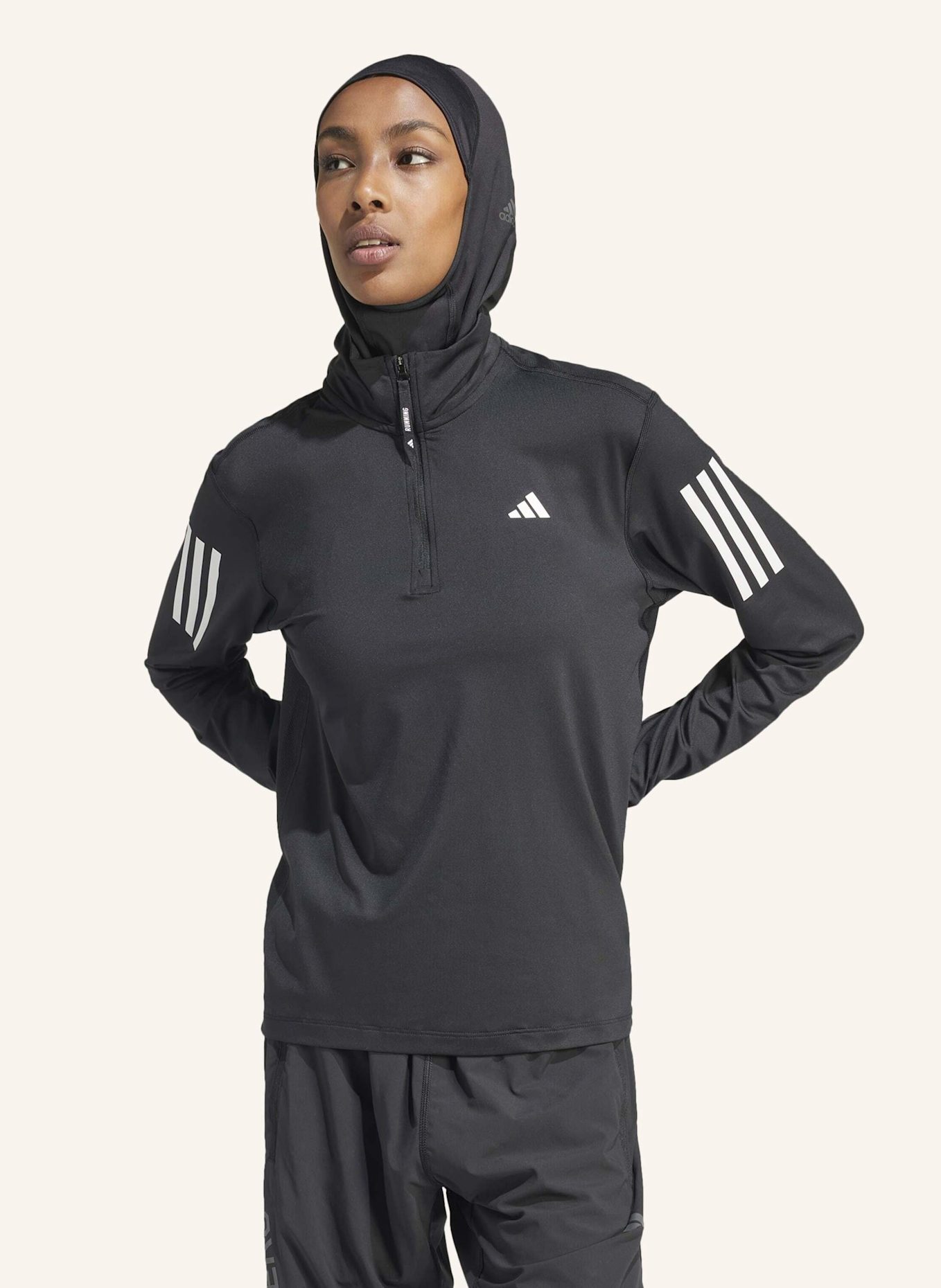 adidas OWN THE RUN HALF-ZIP OBERTEIL: SCHWARZ