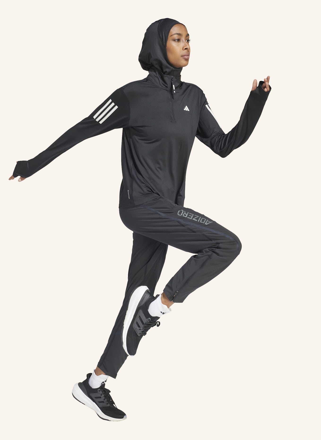 adidas OWN THE RUN HALF-ZIP OBERTEIL: SCHWARZ