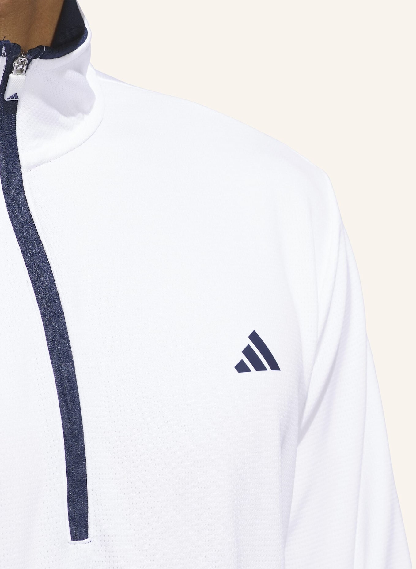 adidas LIGHTWEIGHT HALF-ZIP OBERTEIL: WEISS