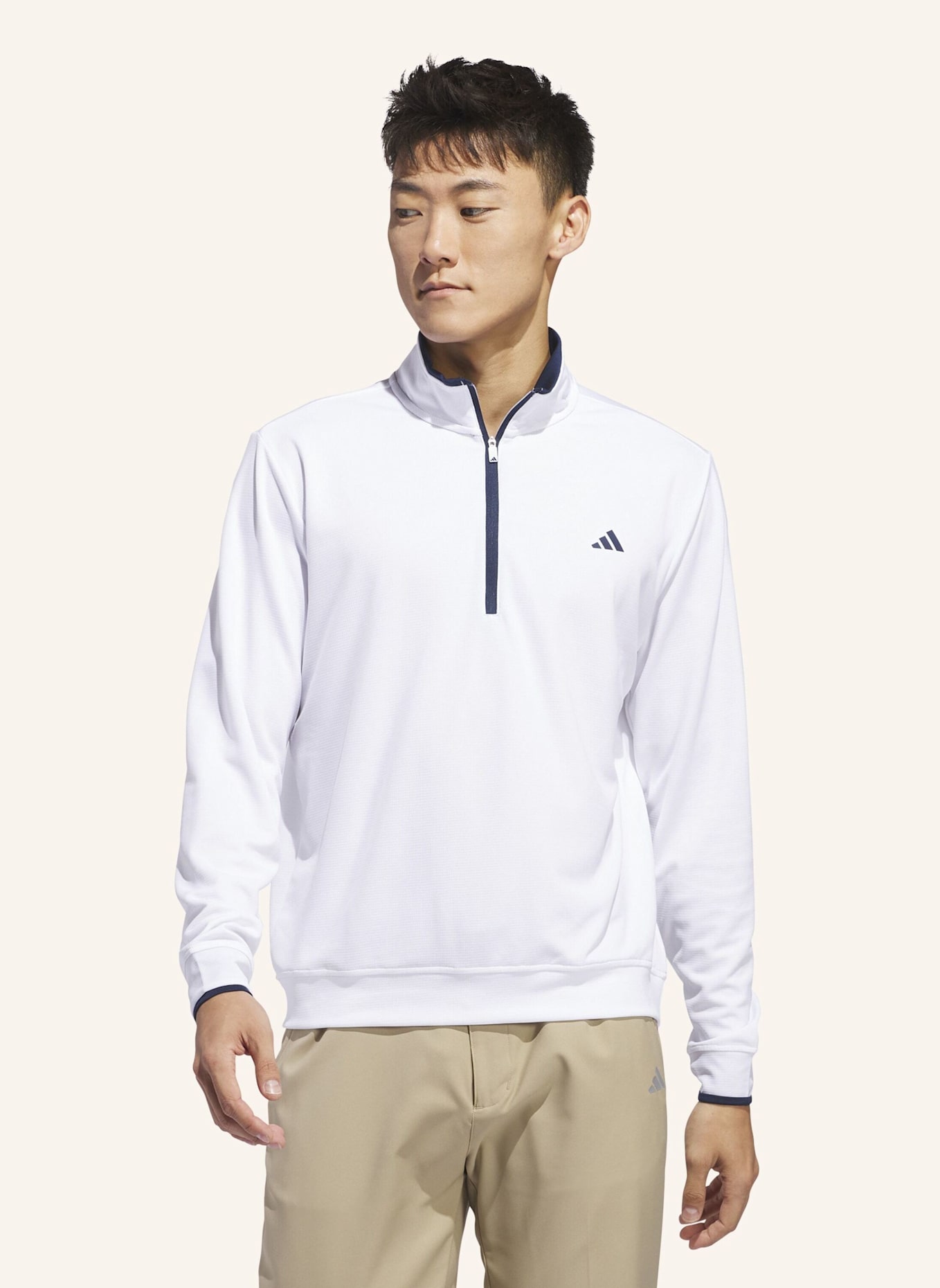 adidas LIGHTWEIGHT HALF-ZIP OBERTEIL: WEISS