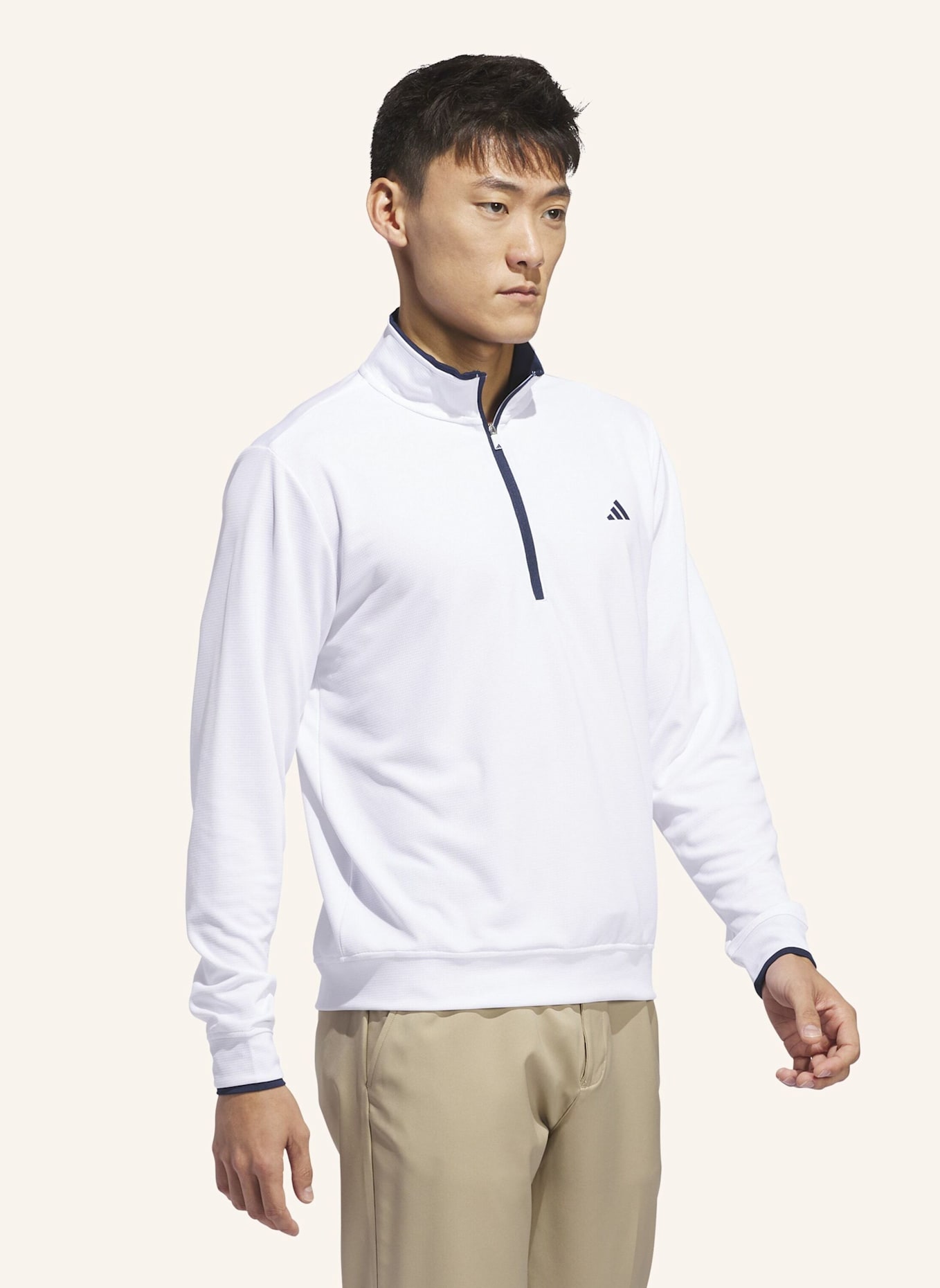 adidas LIGHTWEIGHT HALF-ZIP OBERTEIL: WEISS