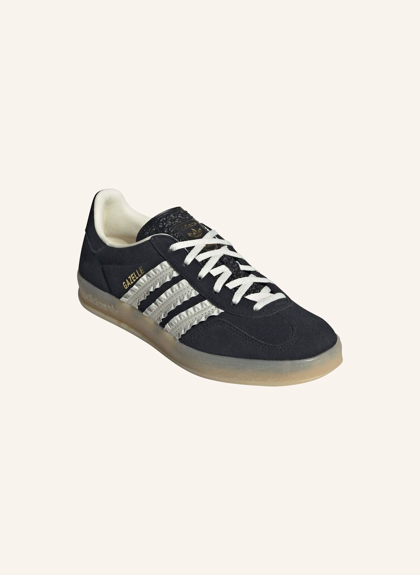 adidas Originals GAZELLE INDOOR SCHUH: SCHWARZ/ WEISS/ BEIGE