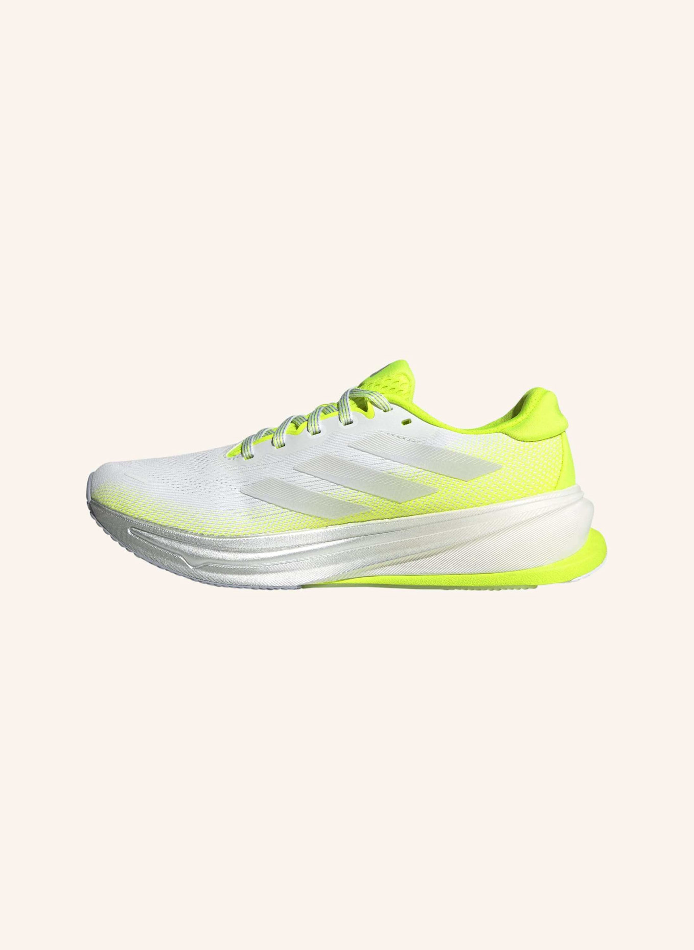 adidas SUPERNOVA RISE 2 LAUFSCHUH: WEISS/ GRAU/ GELB