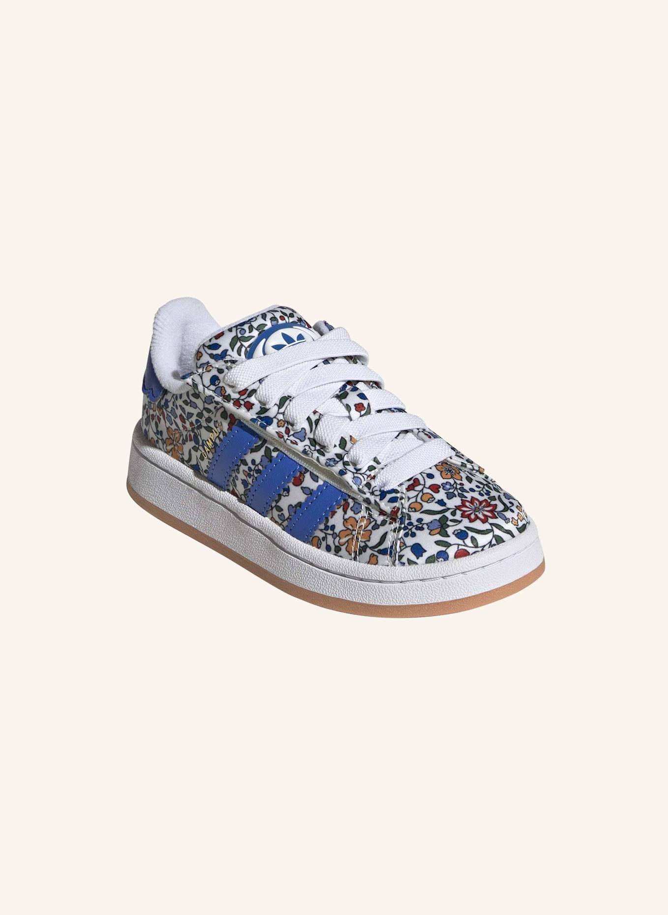 adidas Originals CAMPUS 00S X LIBERTY LONDON COMFORT CLOSURE ELASTIC LACE KINDERSCHUH: BLAU/ WEISS