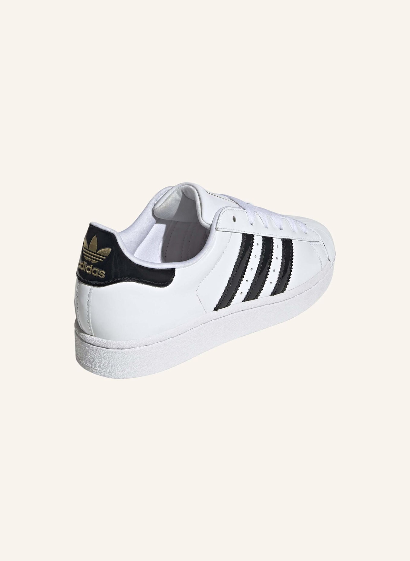 adidas Originals Lack-Sneaker SUPERSTAR II: WEISS/ SCHWARZ/ GOLD