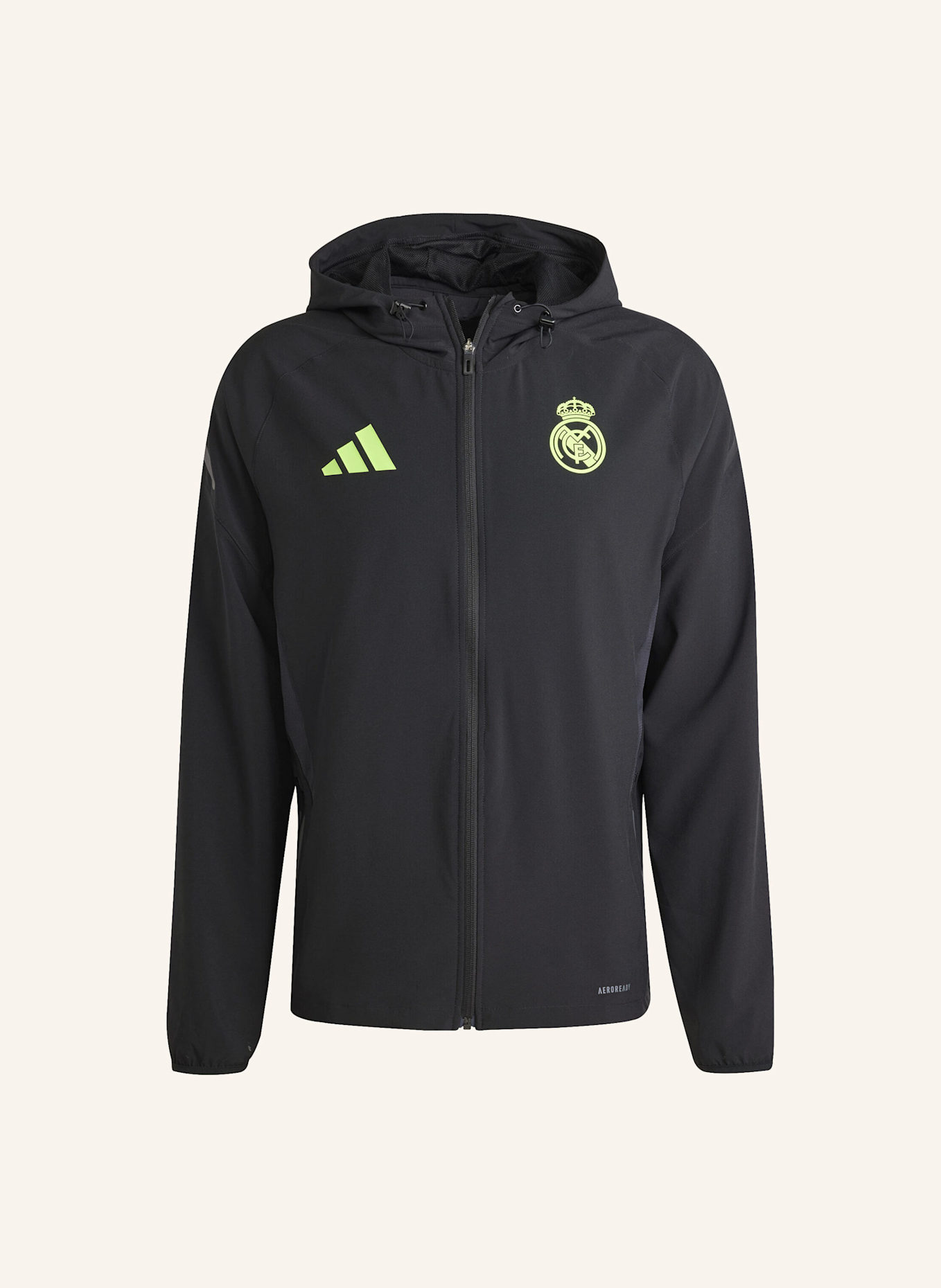 adidas REAL MADRID TIRO 25 PRO VIS TECH TRAVEL JACKE: SCHWARZ