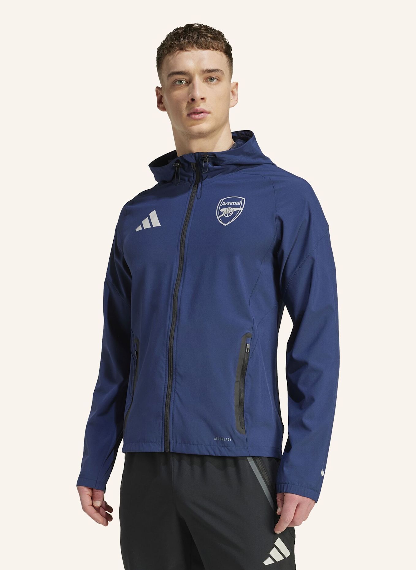 adidas ARSENAL TIRO 25 COMPETITION VIS TECH TRAVEL JACKE: BLAU