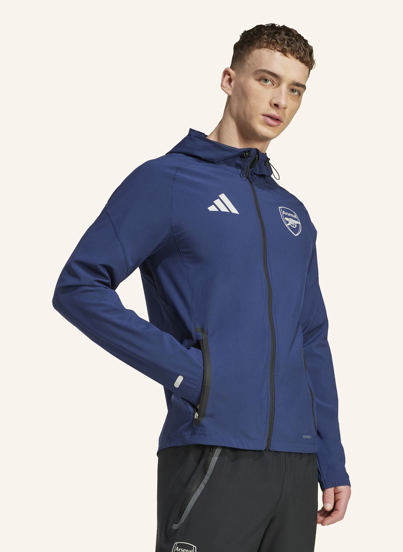 adidas ARSENAL TIRO 25 COMPETITION VIS TECH TRAVEL JACKE: BLAU