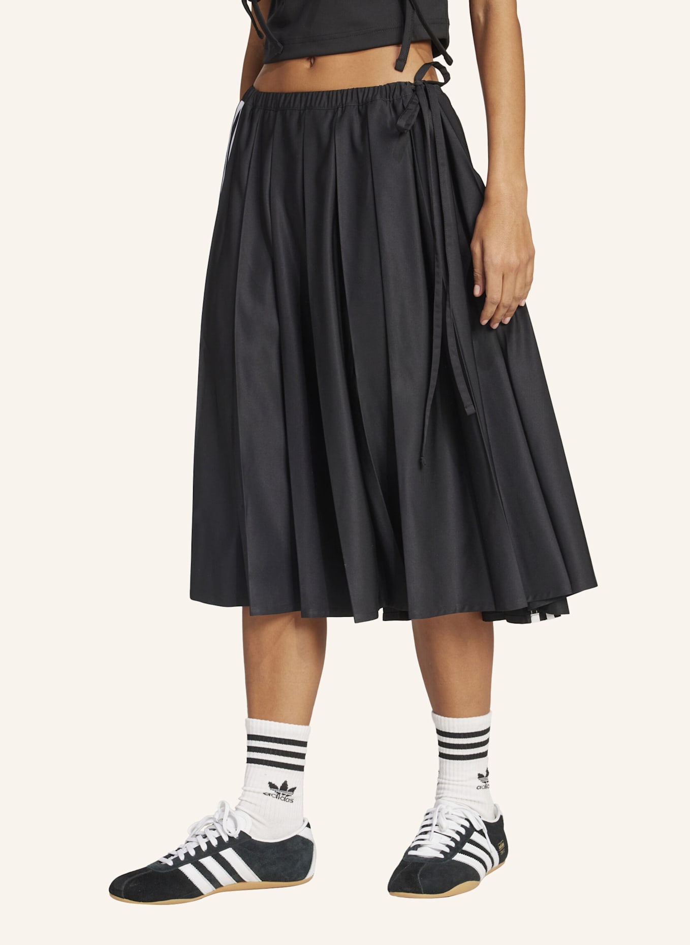 adidas Originals RIBBON PLEATED MAXIROCK: SCHWARZ