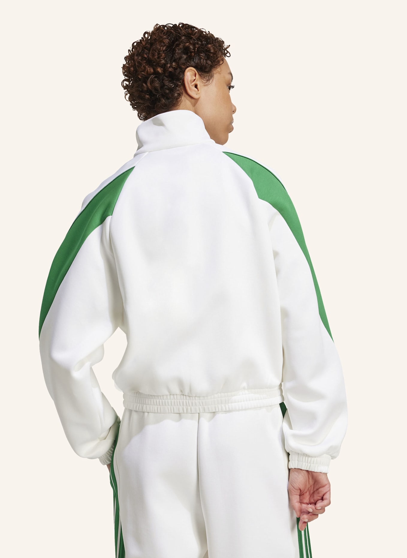 adidas STADIUM TRAININGSJACKE: WEISS/ GRÜN