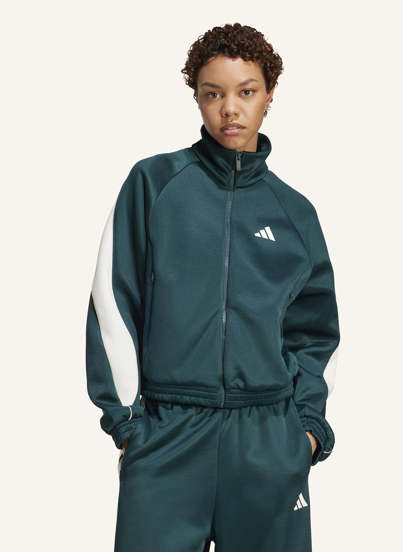 adidas STADIUM TRAININGSJACKE: GRÜN/ WEISS