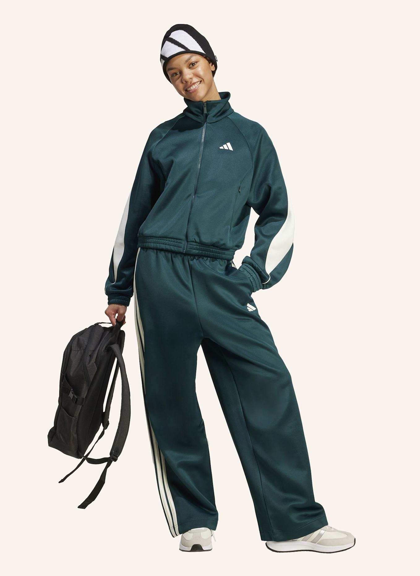 adidas STADIUM TRAININGSJACKE: GRÜN/ WEISS