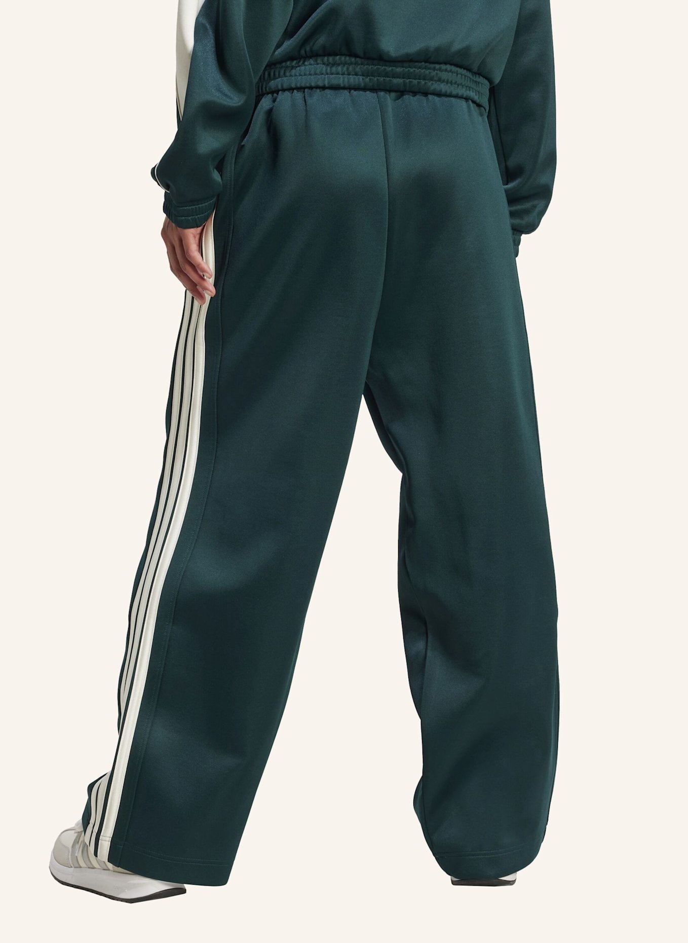adidas STADIUM 3-STREIFEN TRAININGSHOSE: GRÜN/ WEISS