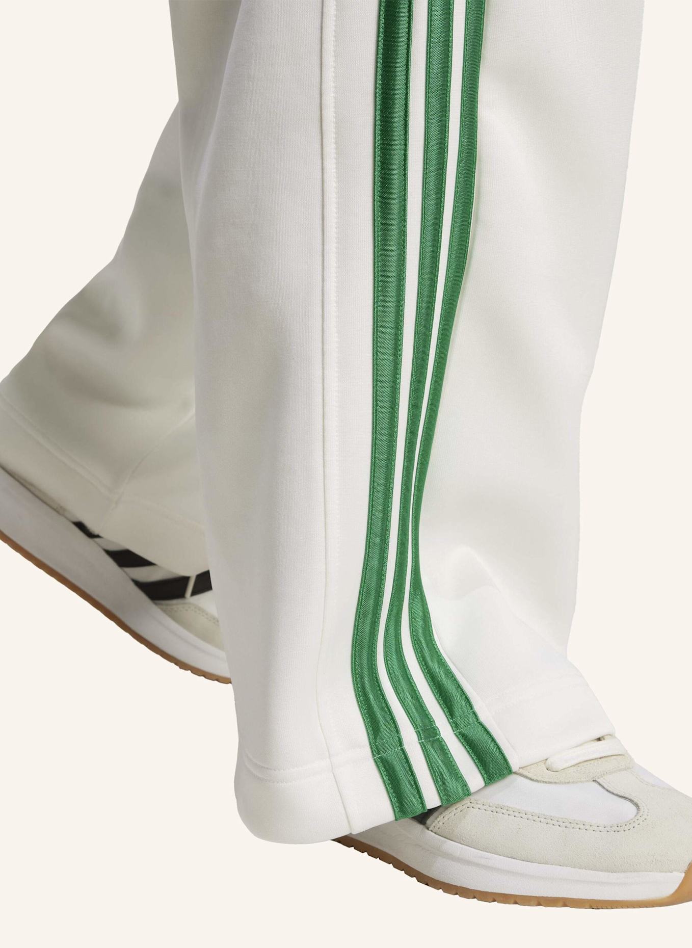 adidas STADIUM 3-STREIFEN TRAININGSHOSE: WEISS/ GRÜN