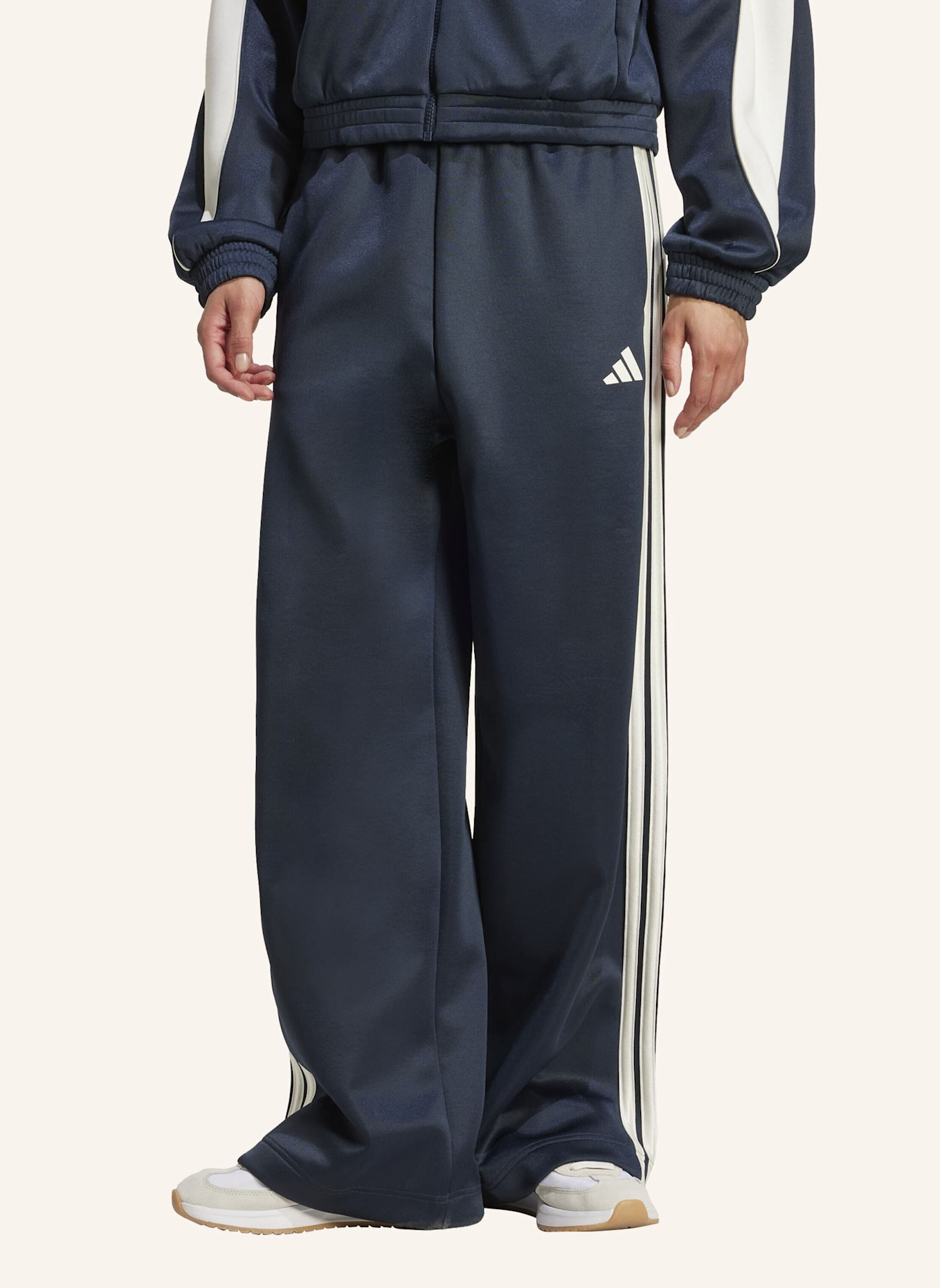 adidas STADIUM 3-STREIFEN TRAININGSHOSE: SCHWARZ/ WEISS