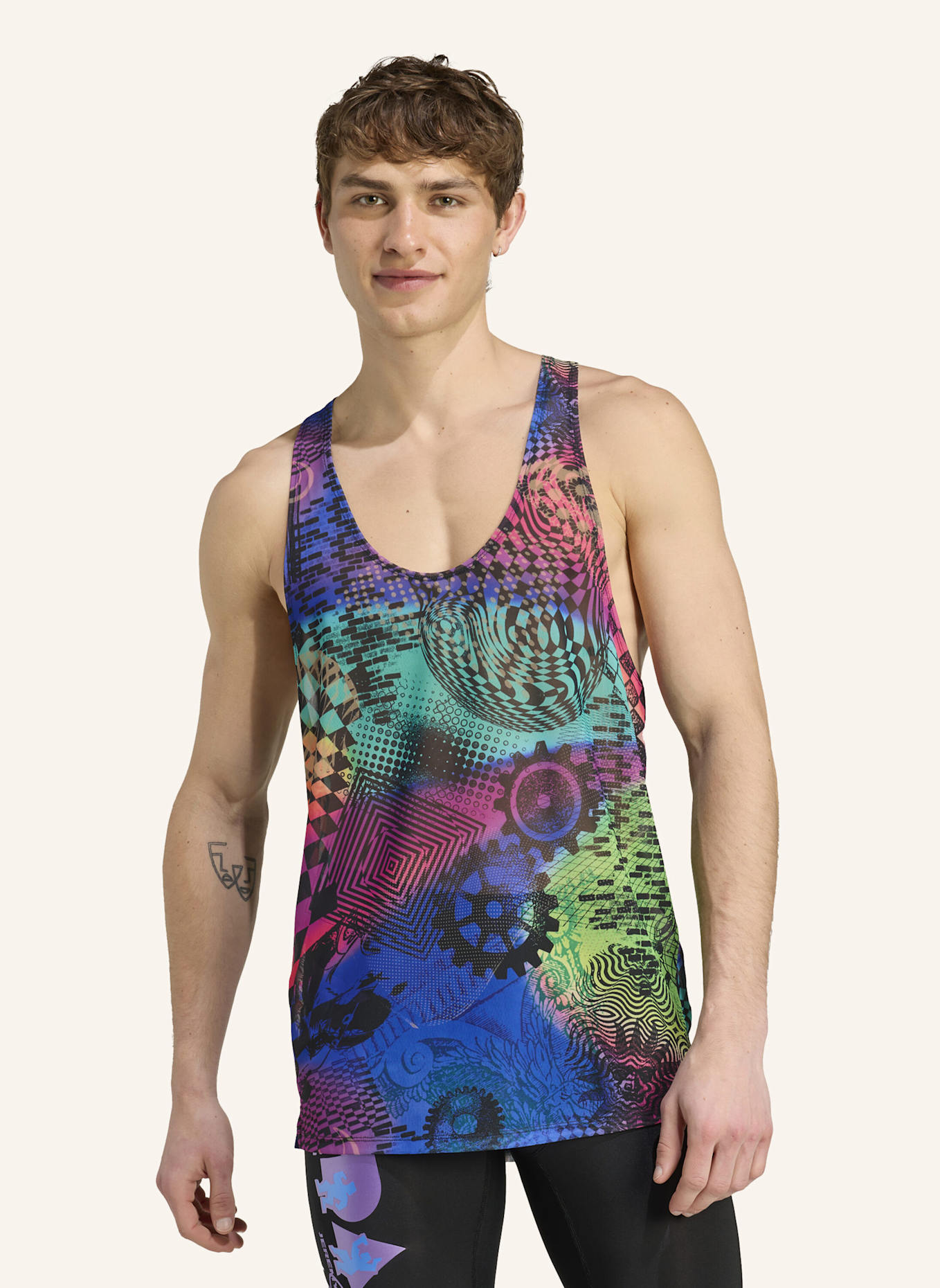 adidas ADIDAS X JEREMY SCOTT ALLOVER-PRINT TANKTOP: ROSA/ LILA