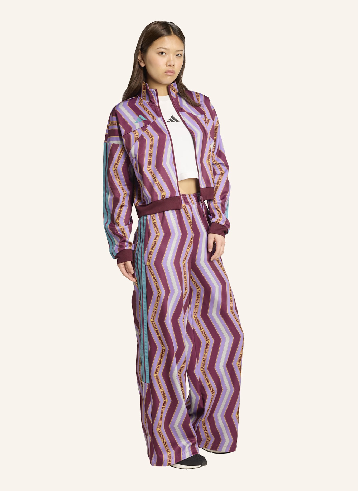 adidas ADIDAS X FARM TIRO TRACK TOP: ROT/ LILA/ GRAU