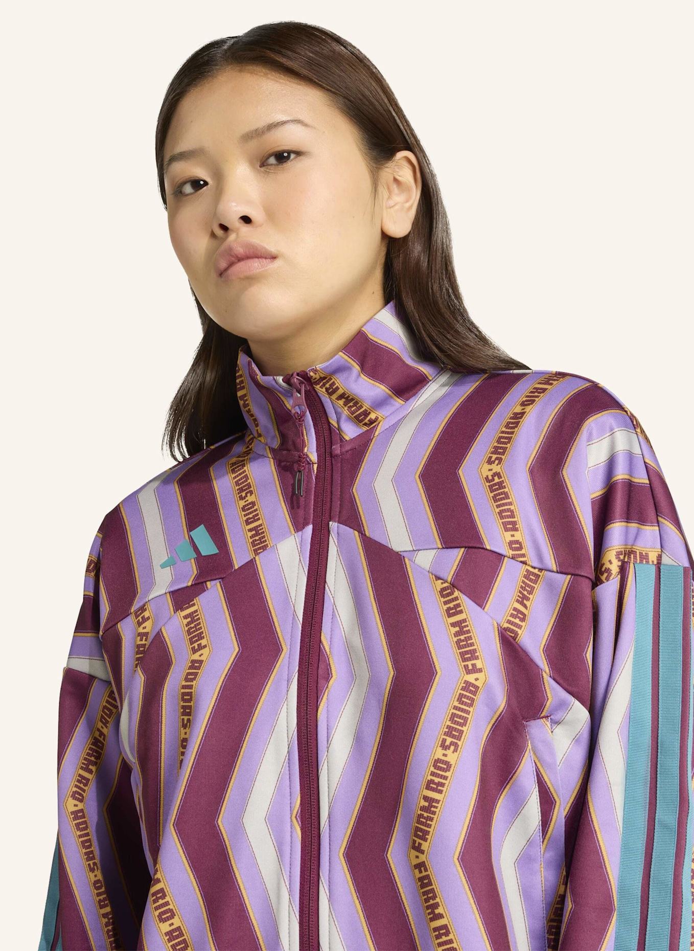 adidas ADIDAS X FARM TIRO TRACK TOP: ROT/ LILA/ GRAU