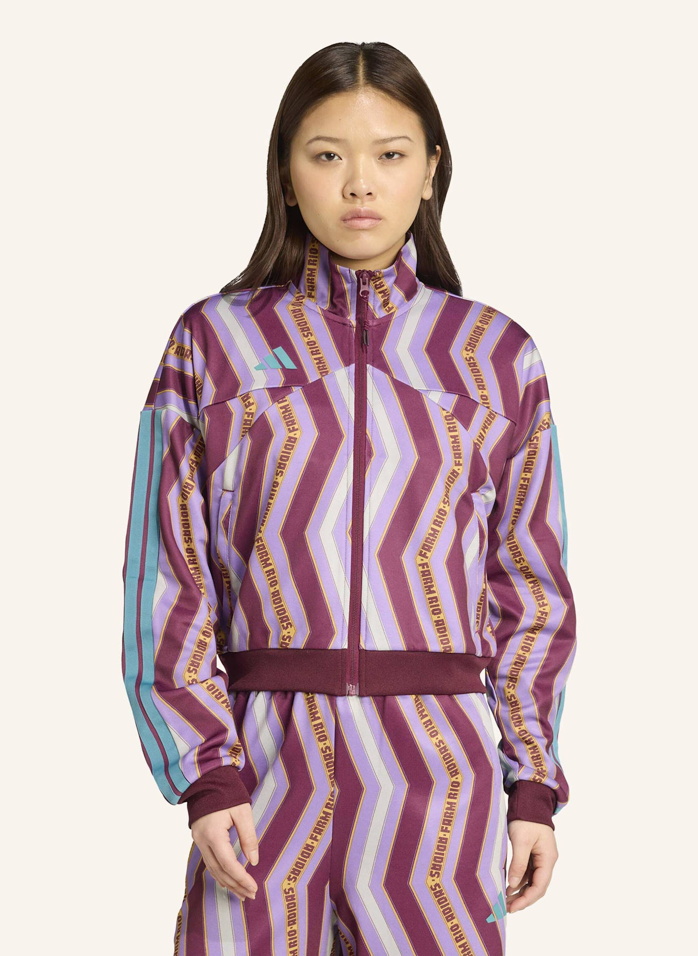 adidas ADIDAS X FARM TIRO TRACK TOP: ROT/ LILA/ GRAU