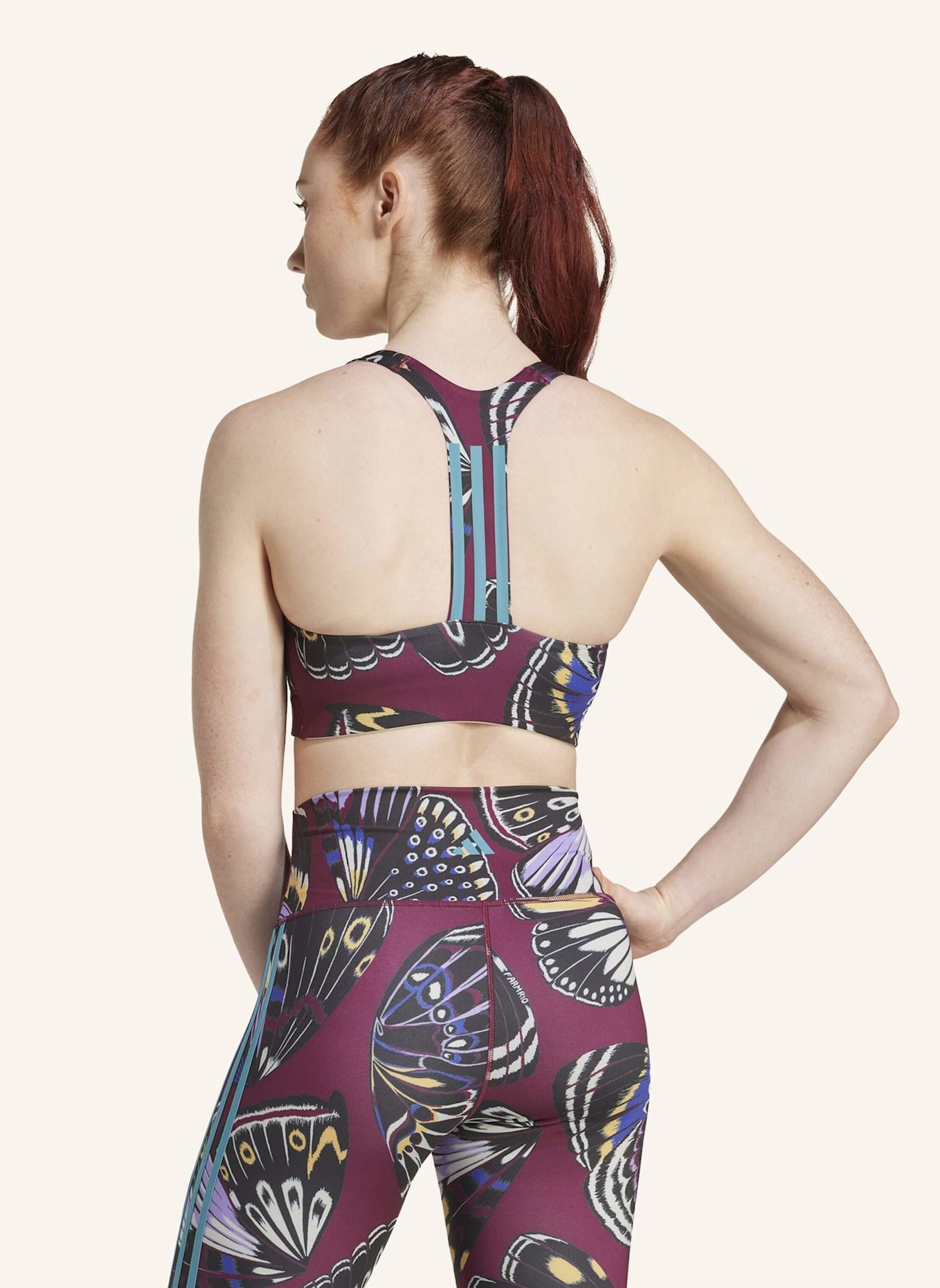 adidas ADIDAS X FARM MEDIUM SUPPORT BH: SCHWARZ/ ROT/ LILA