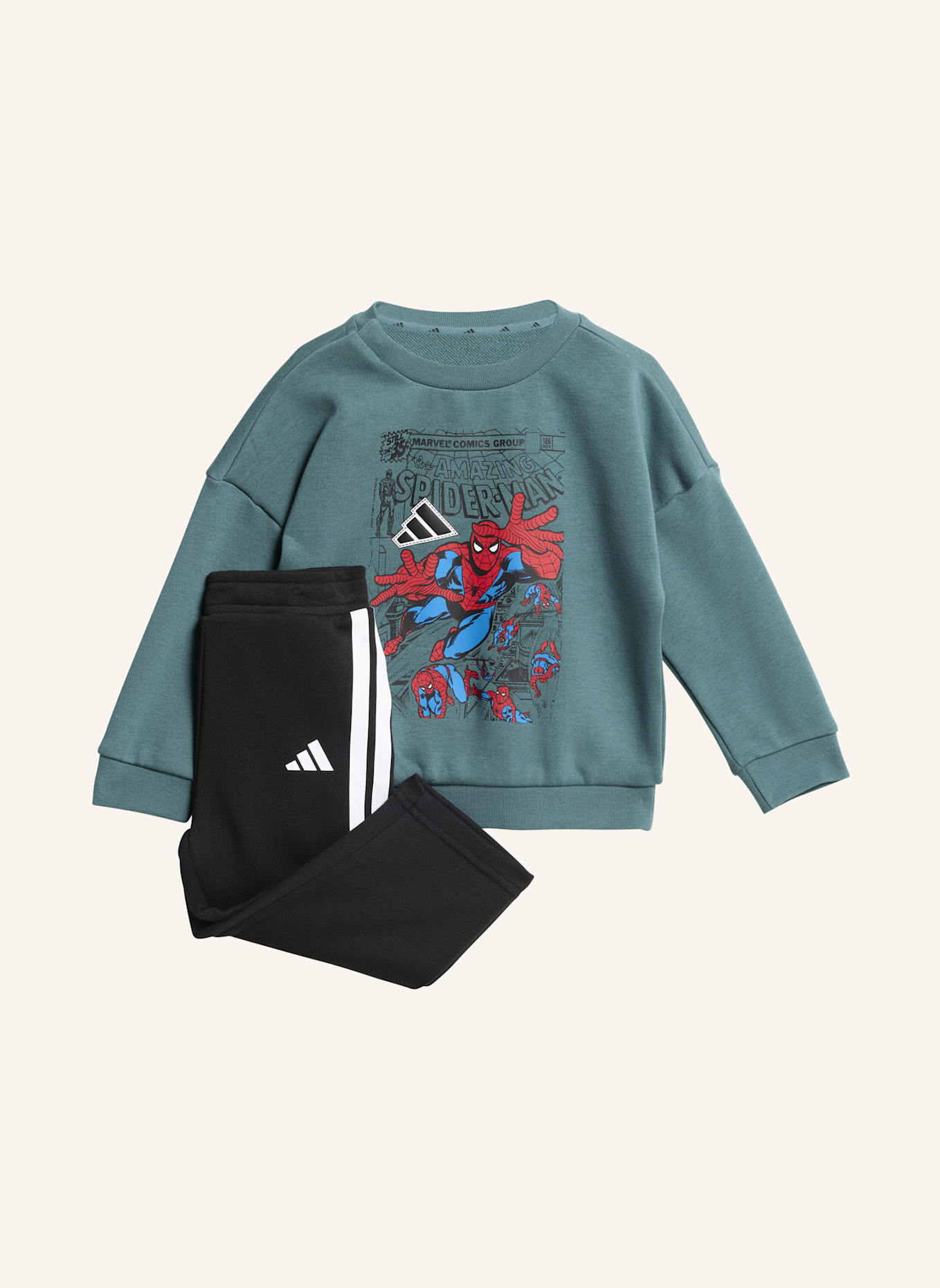 adidas MARVEL SPIDER-MAN JOGGINGHOSE KINDER: TÜRKIS/ WEISS