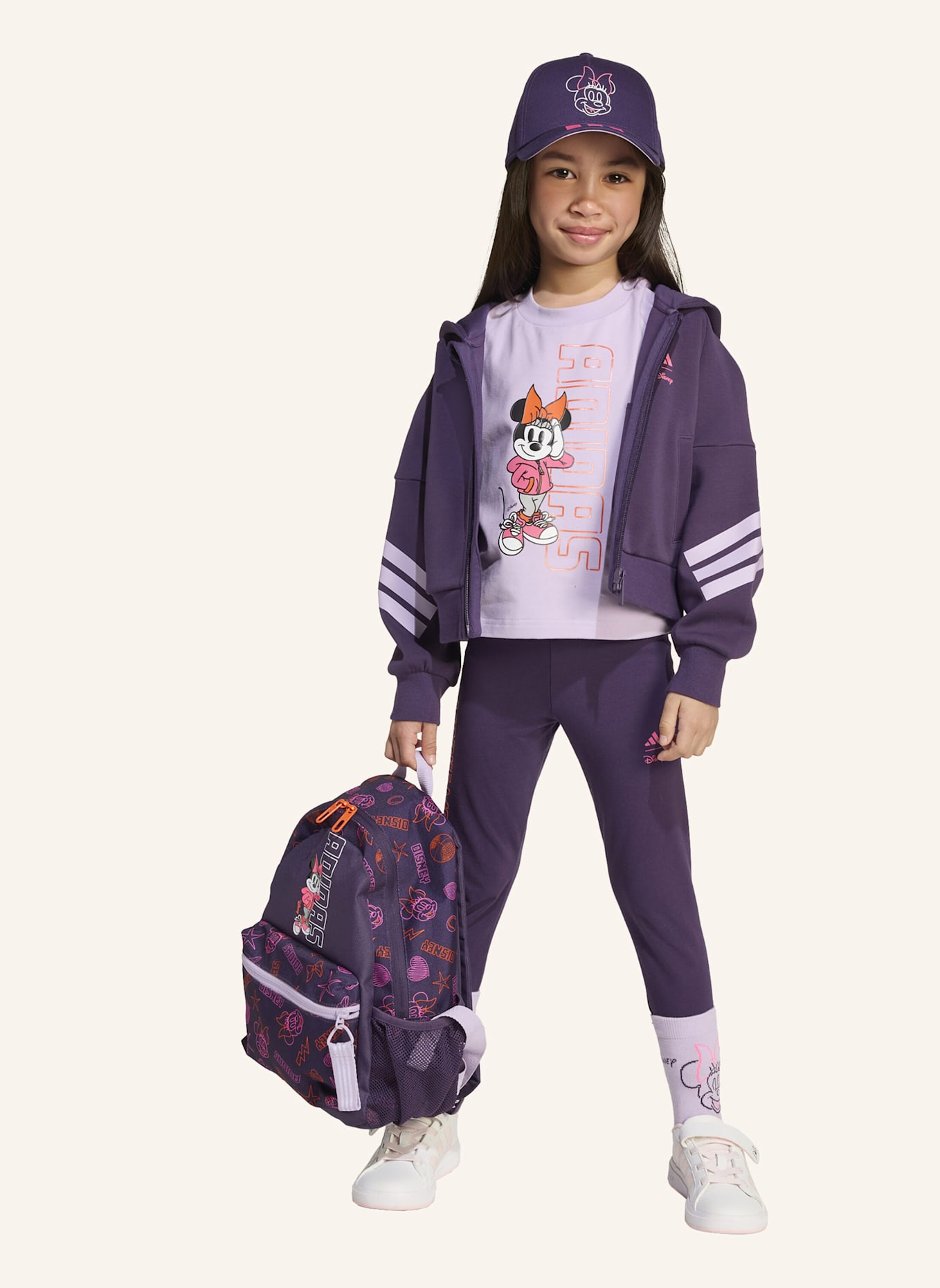 adidas DISNEY MINNIE MAUS TRACK TOP KINDER: LILA/ HELLLILA/ ROSA