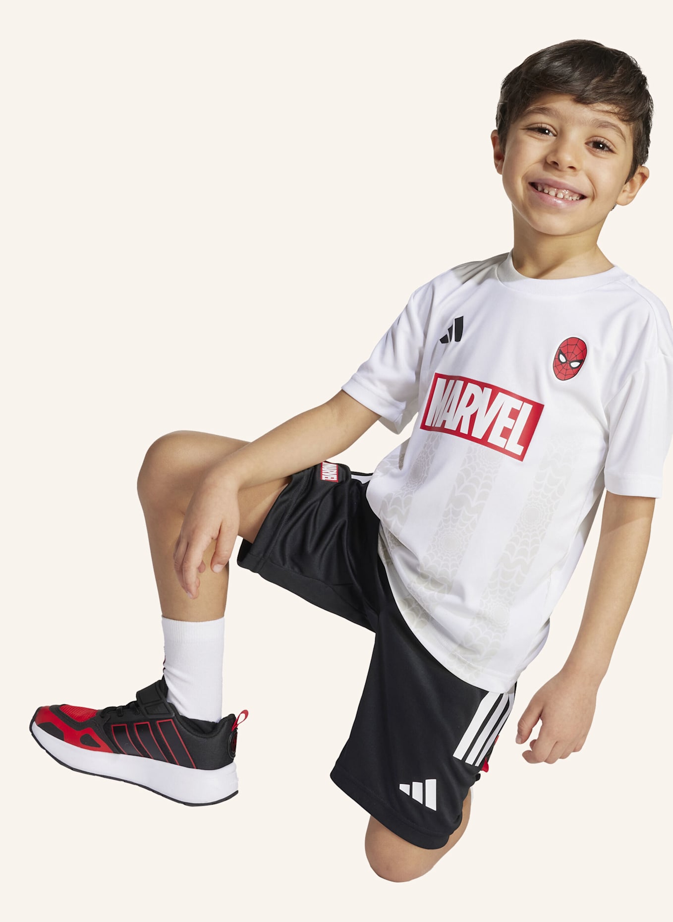 adidas MARVEL SPIDER-MAN T-SHIRT-SET FÜR KINDER: WEISS/ SCHWARZ